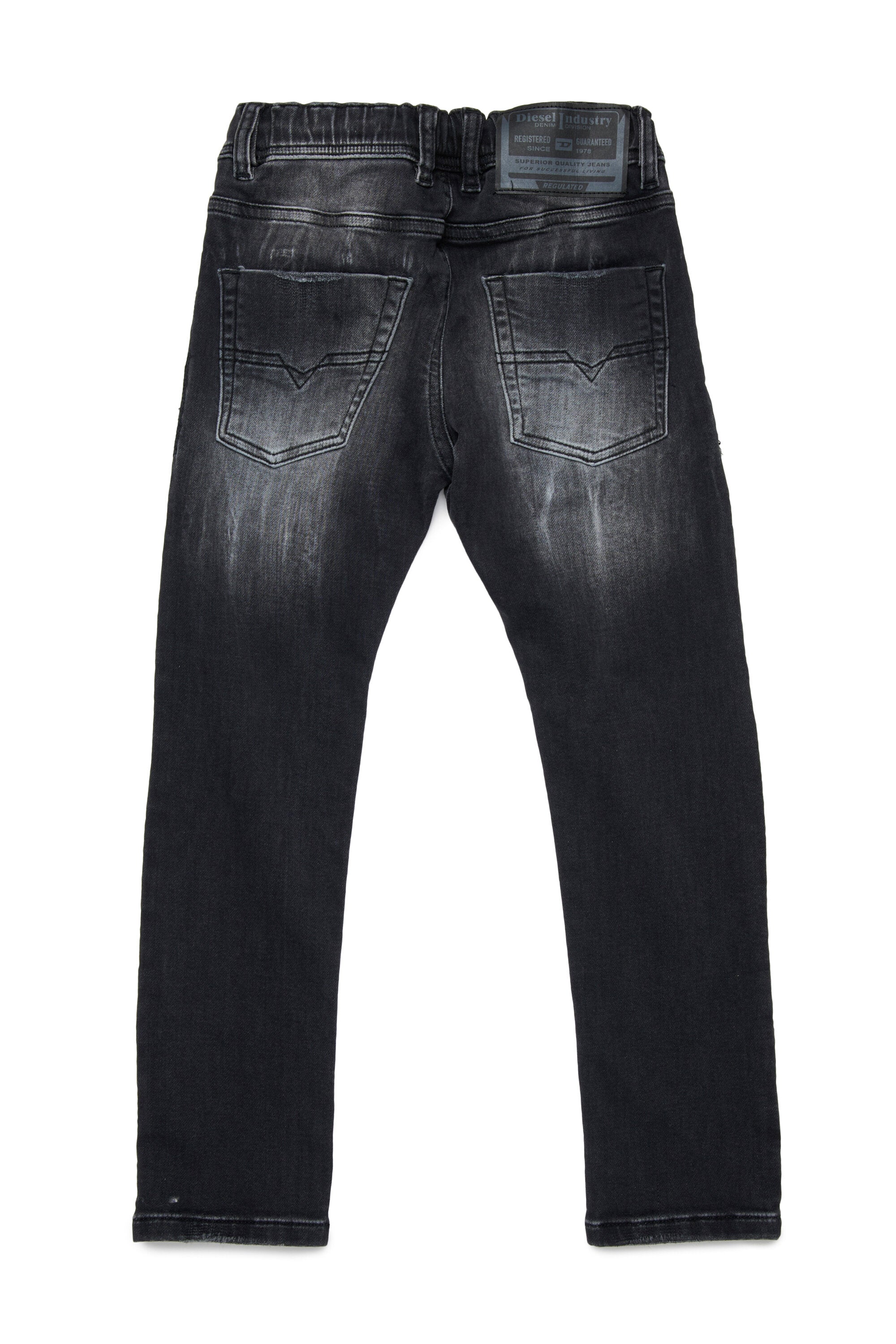 JoggJeans® regular negro con abrasiones - Krooley