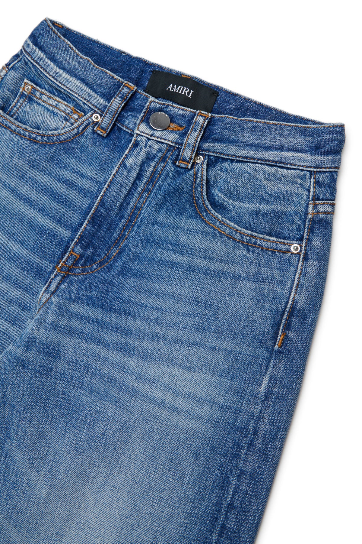 Jeans corte regular en denim azul medio