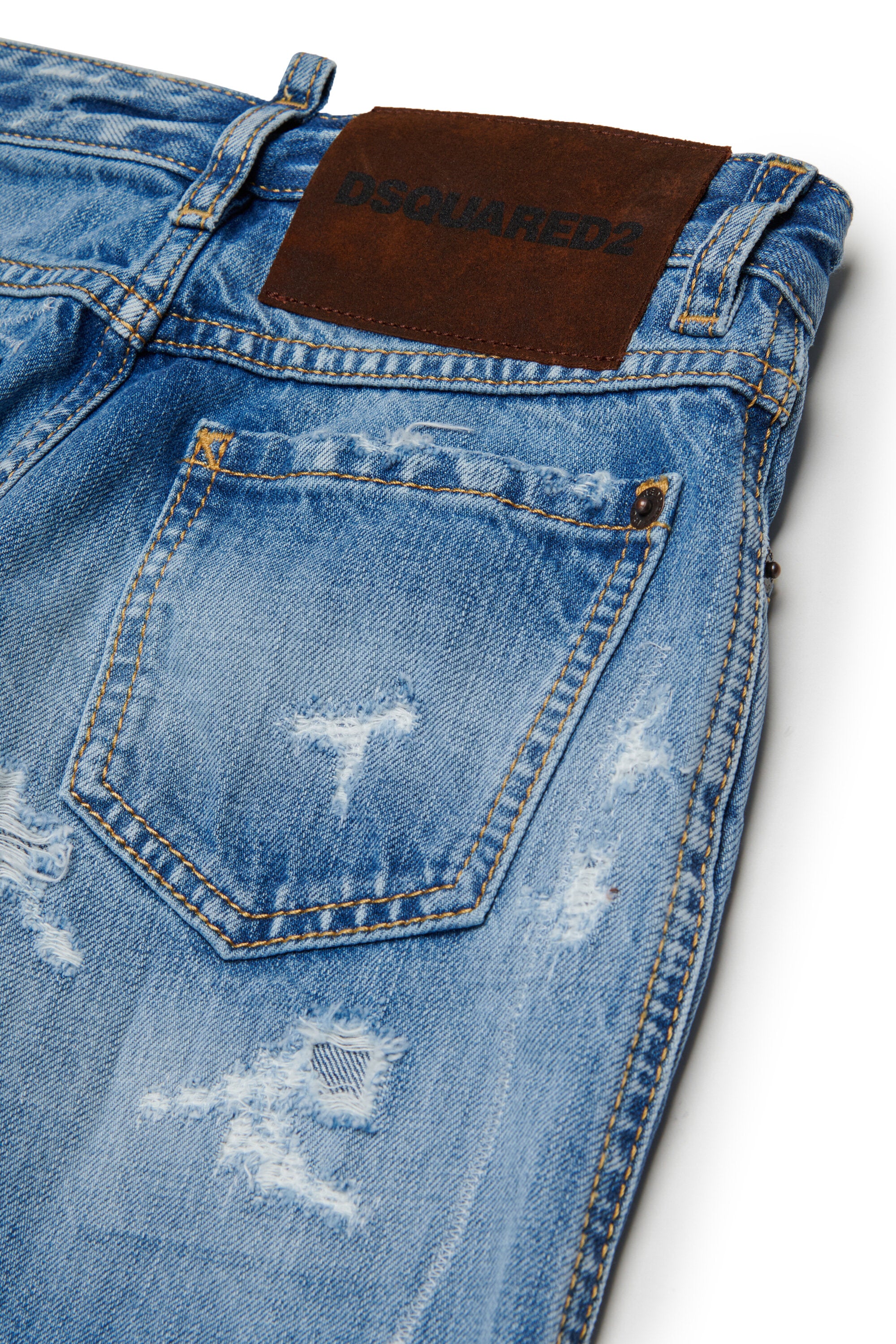 Jeans corte regular en denim azul claro - Long Kawaii