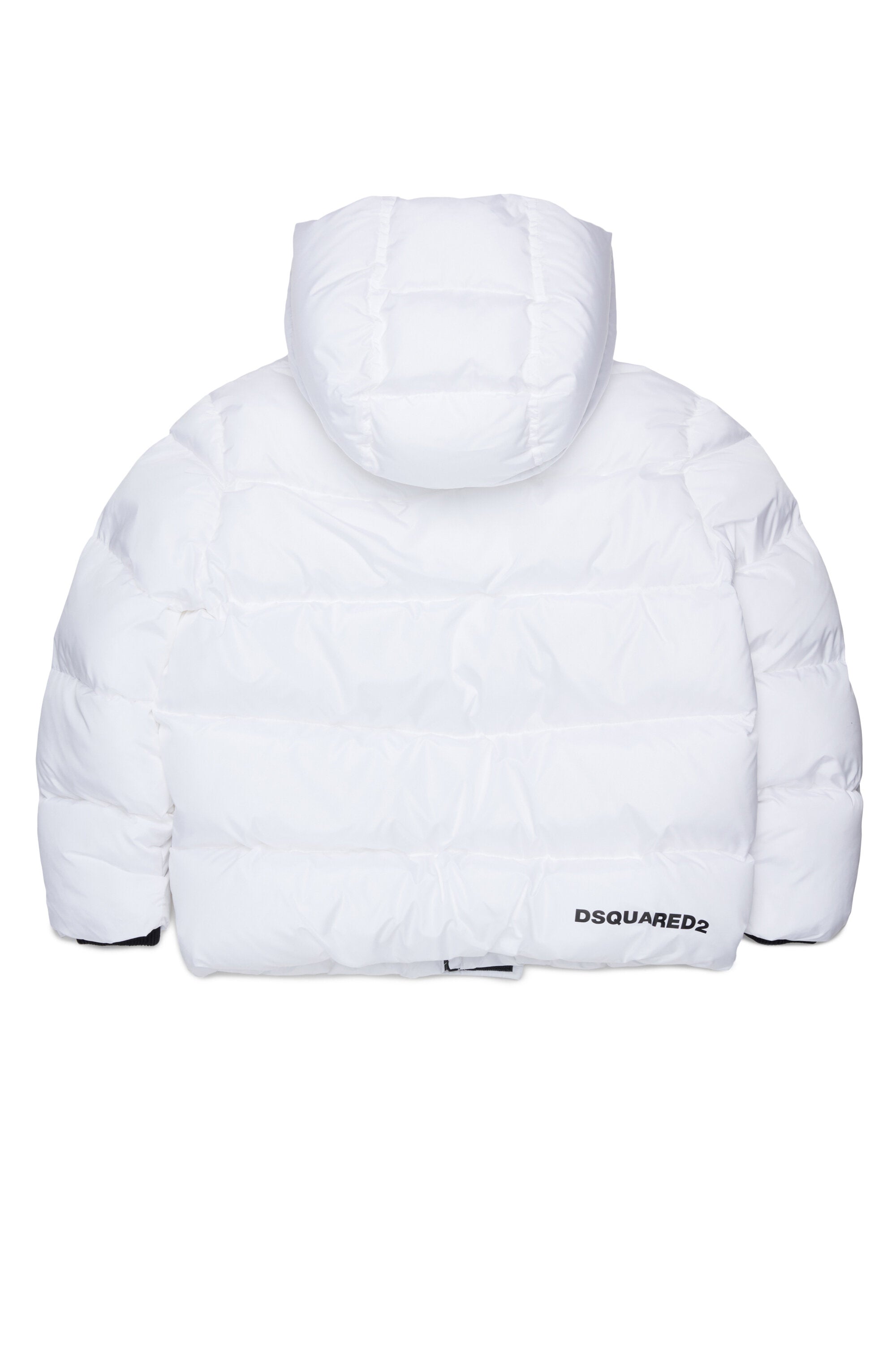 Chaqueta corta acolchada con capucha y logotipo DSQUARED2