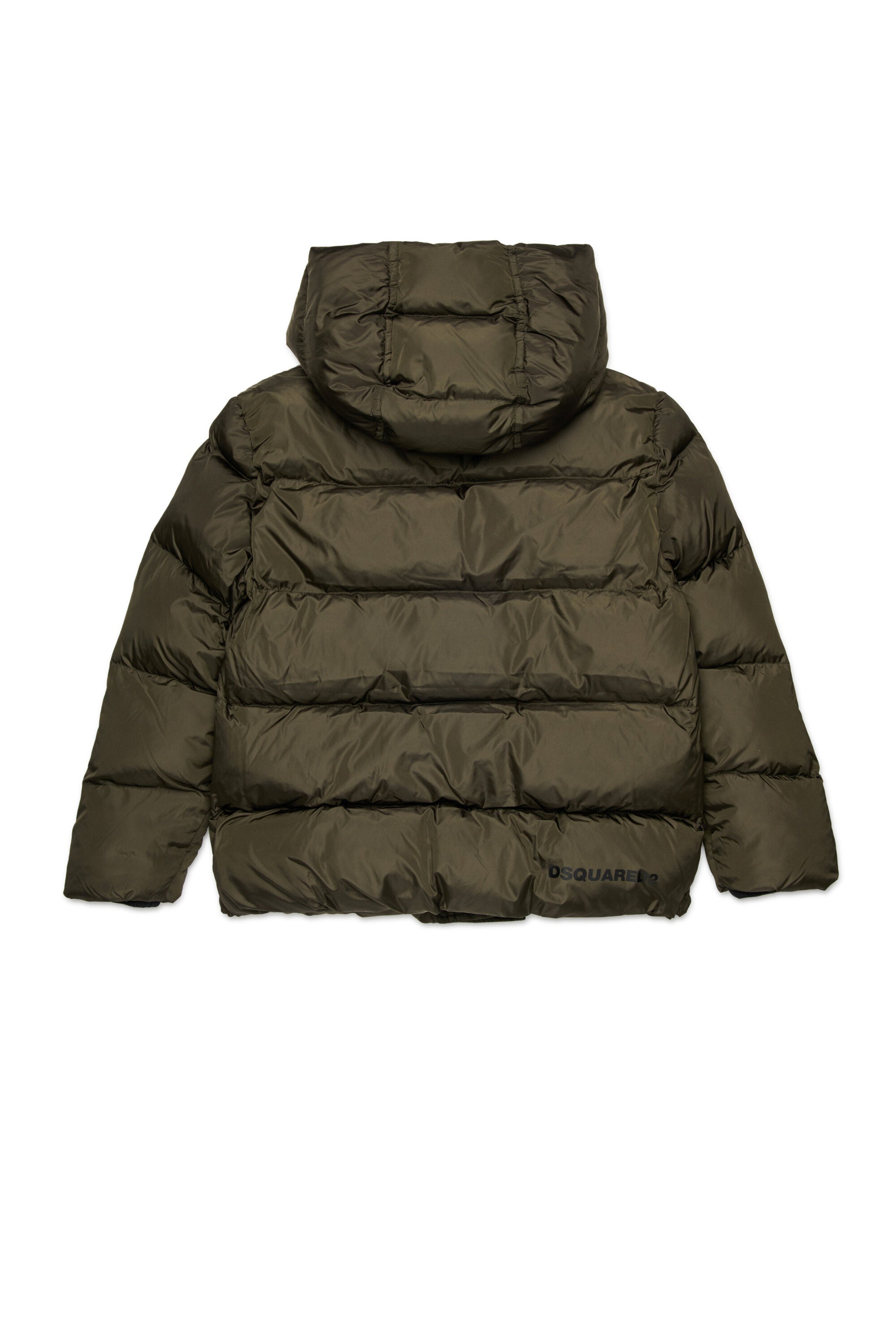 Chaqueta corta acolchada con capucha y logotipo DSQUARED2
