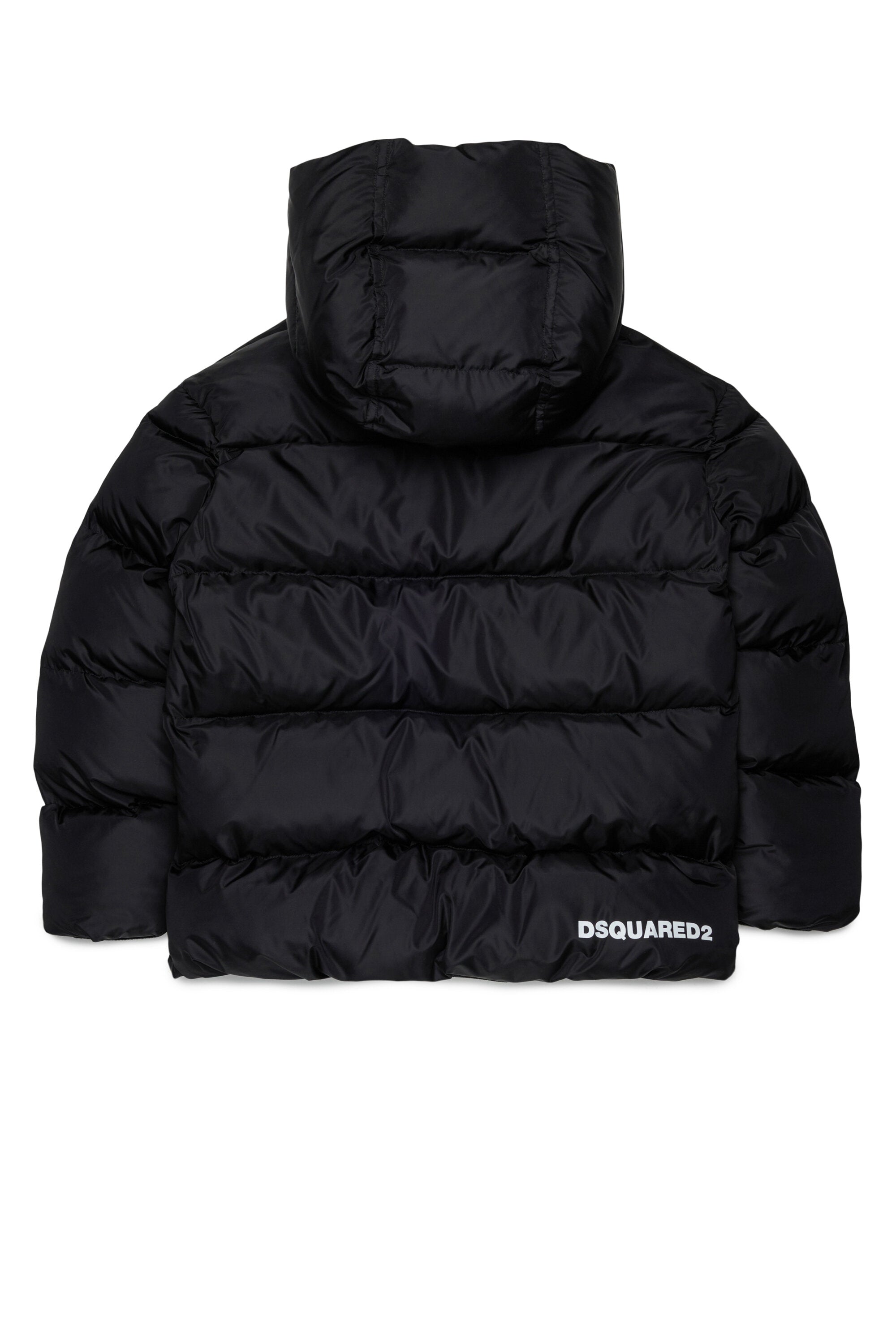 Chaqueta corta acolchada con capucha y logotipo DSQUARED2