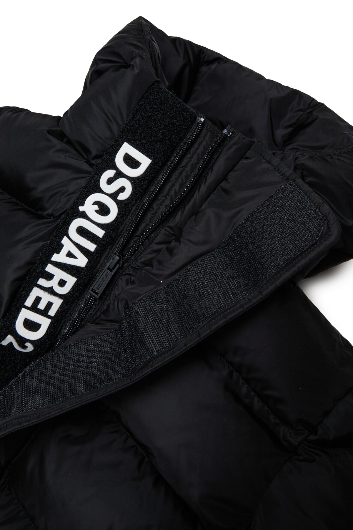 Chaqueta corta acolchada con capucha y logotipo DSQUARED2