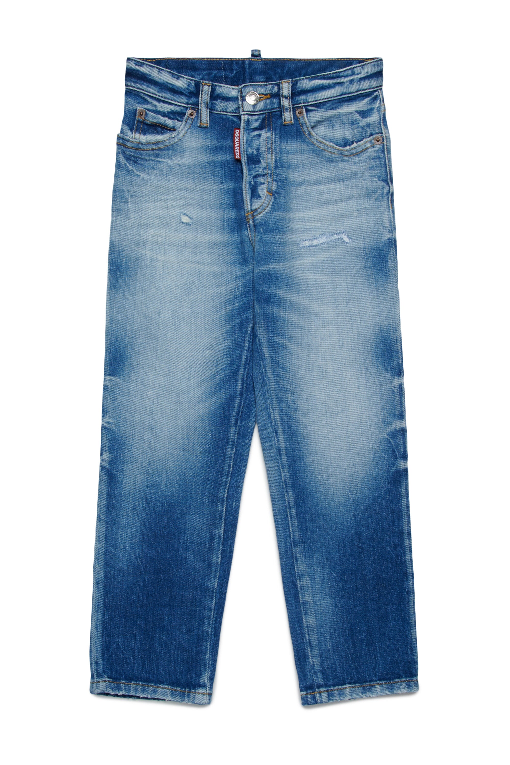 Medium blue straight jeans with rips - Boss 10