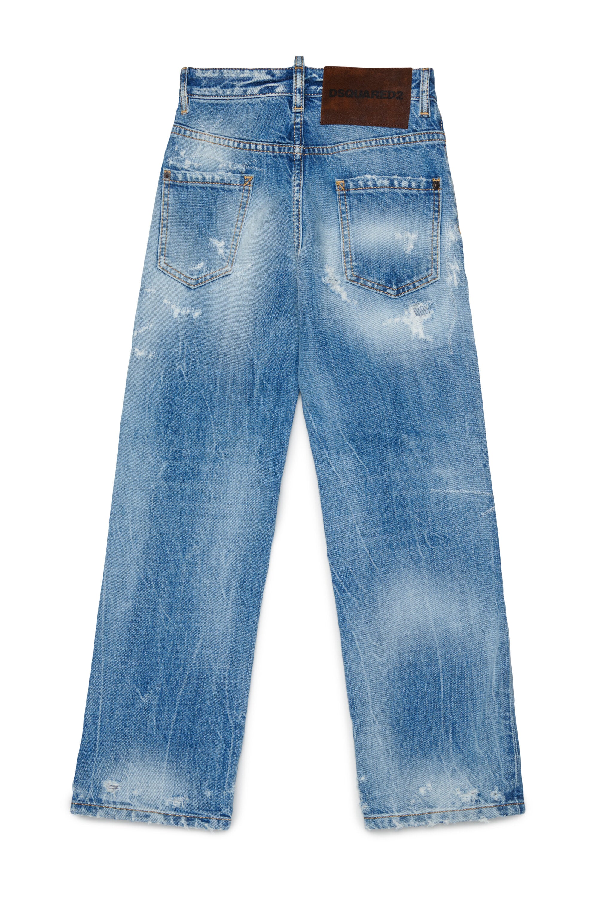 Straight-leg jeans in light blue wash - 642