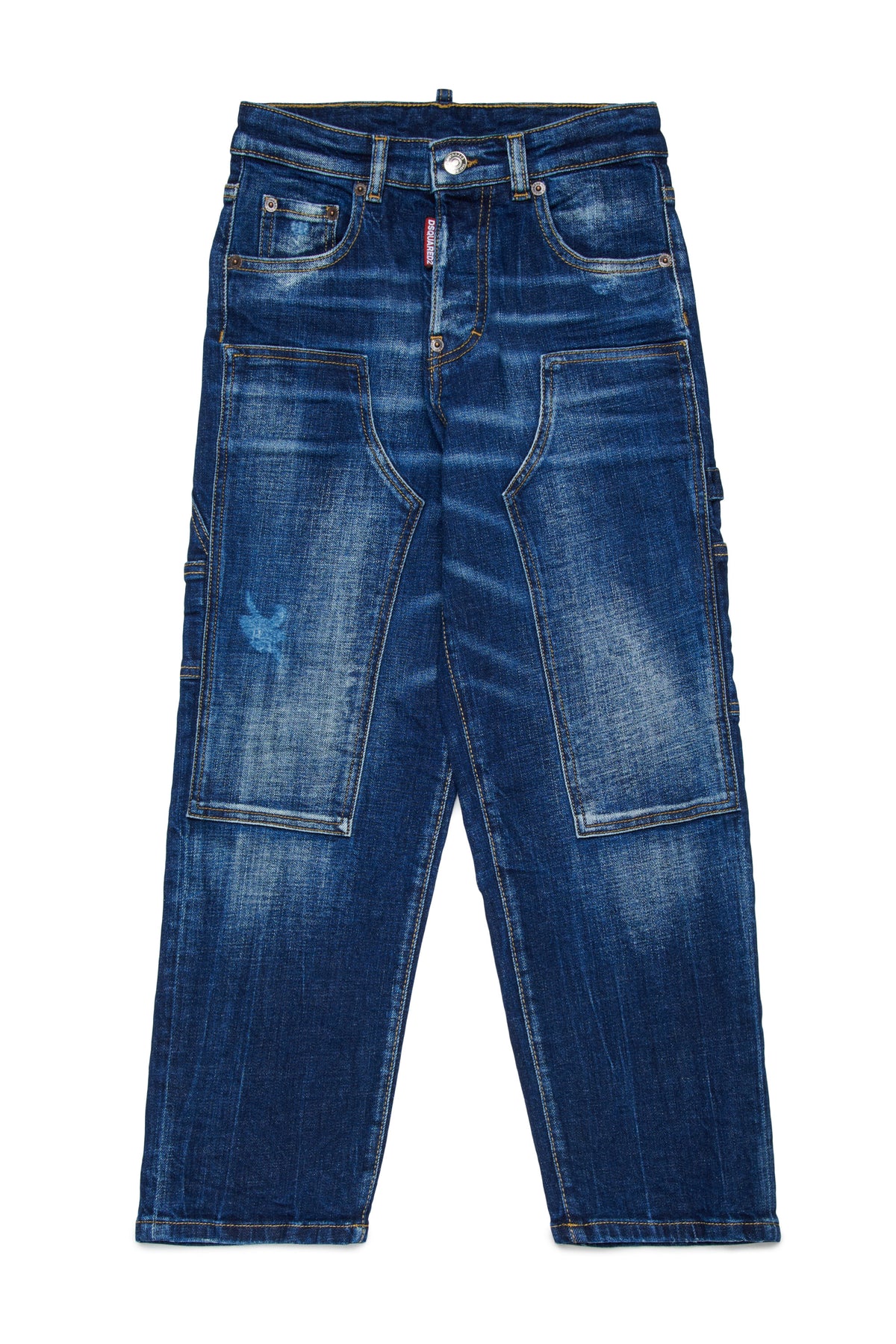Jeans rectos lavado azul medio - Loose