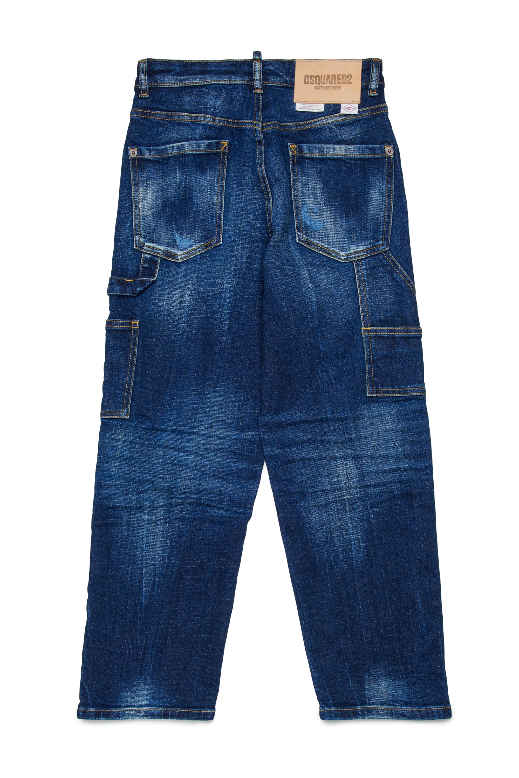 Jeans rectos lavado azul medio - Loose
