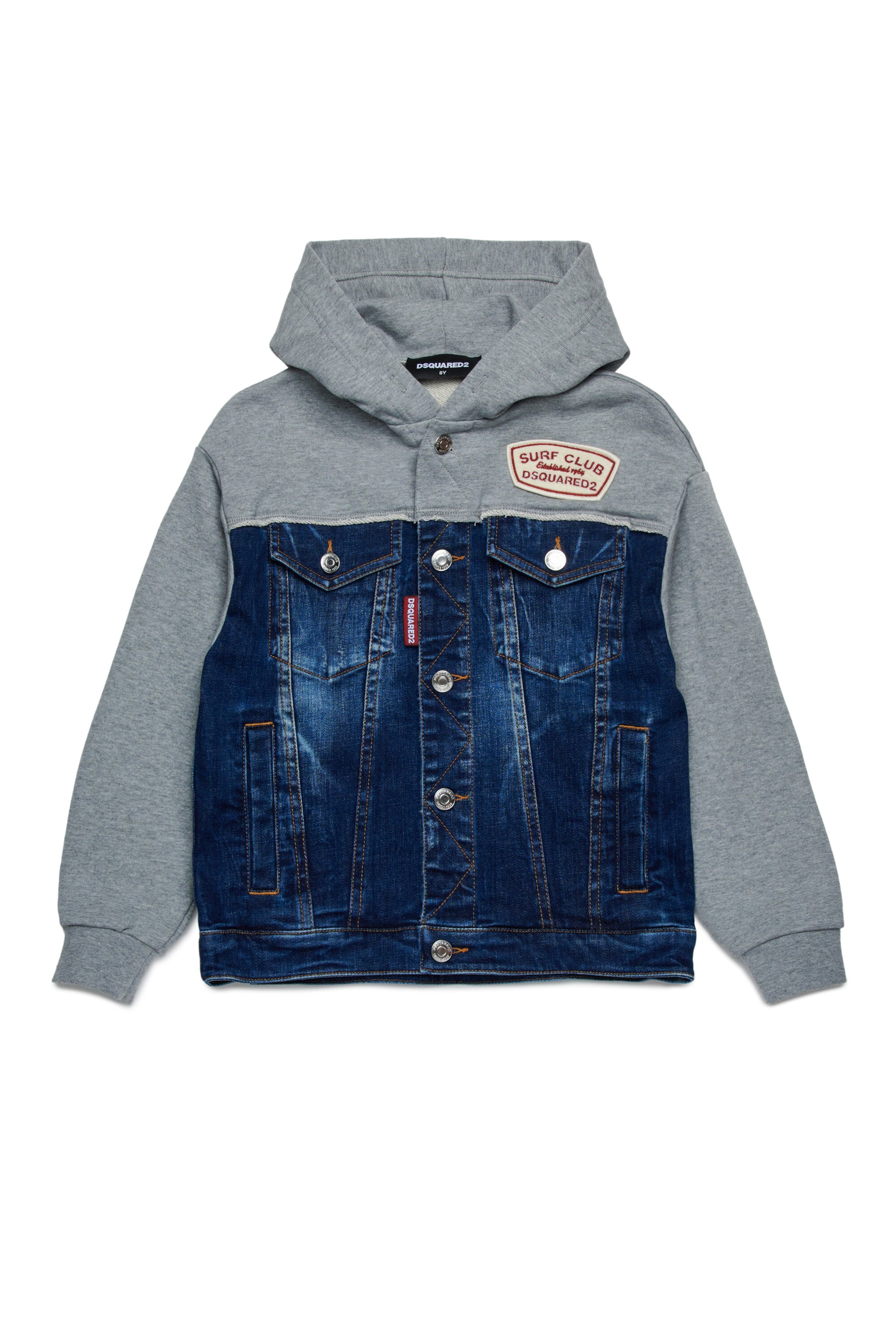 Sudadera de denim y algodón con parche