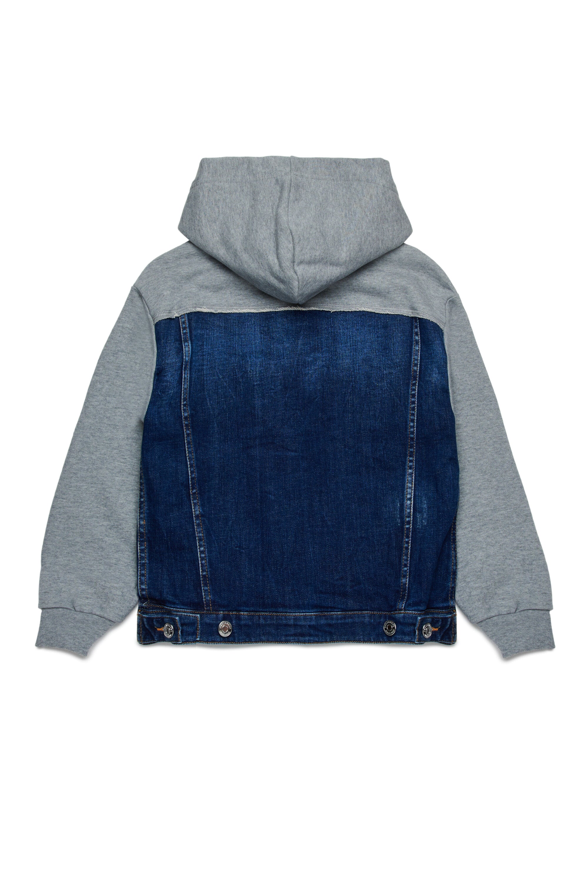 Denim and cotton sweatshirt with patch