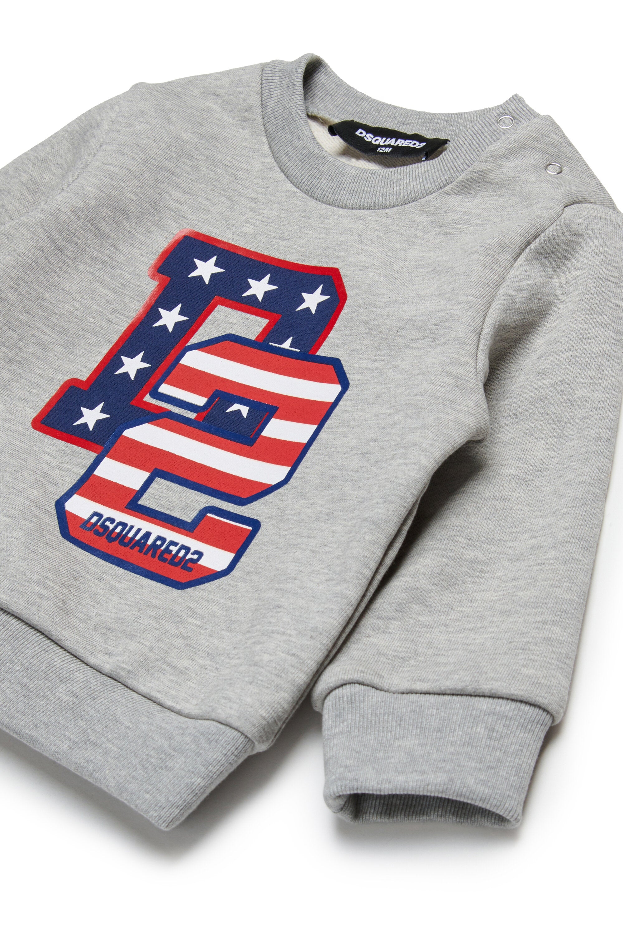 Crew-neck sweatshirt with D2 USA print