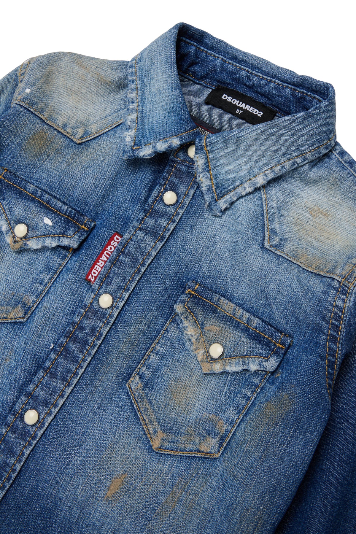 Long-sleeve denim shirt with logo