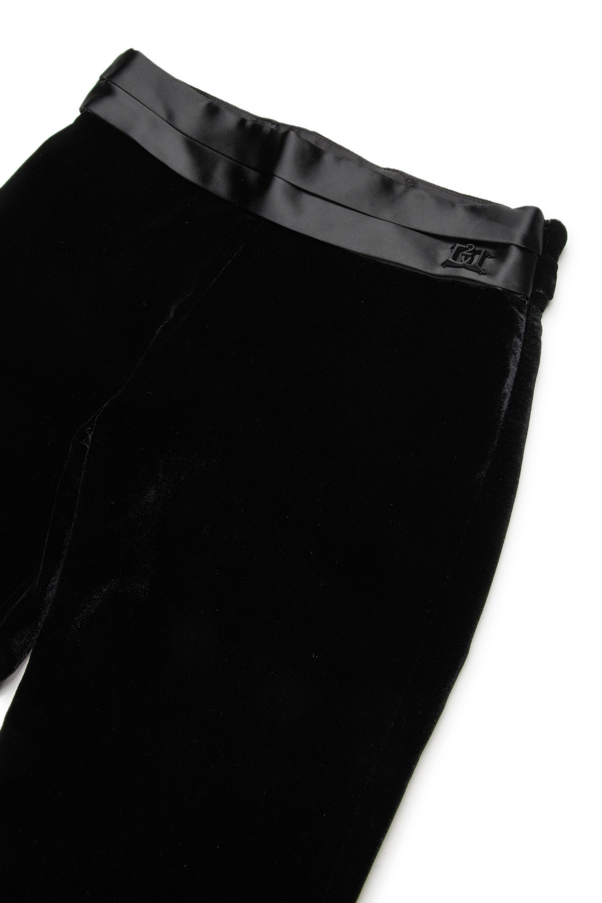 Formal velvet pants with D2 plaque