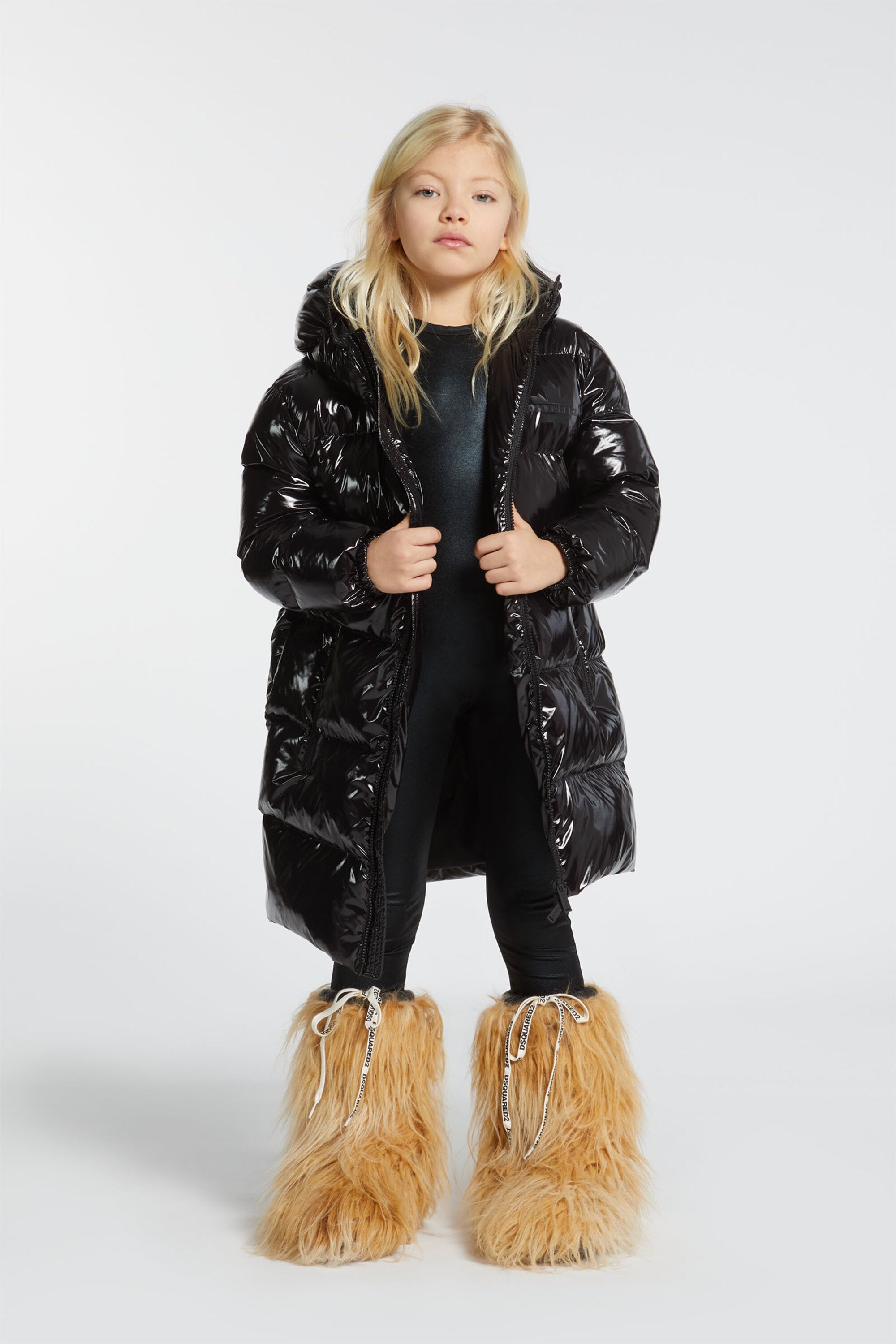 Chaqueta larga acolchada con logotipo Maple Leaf