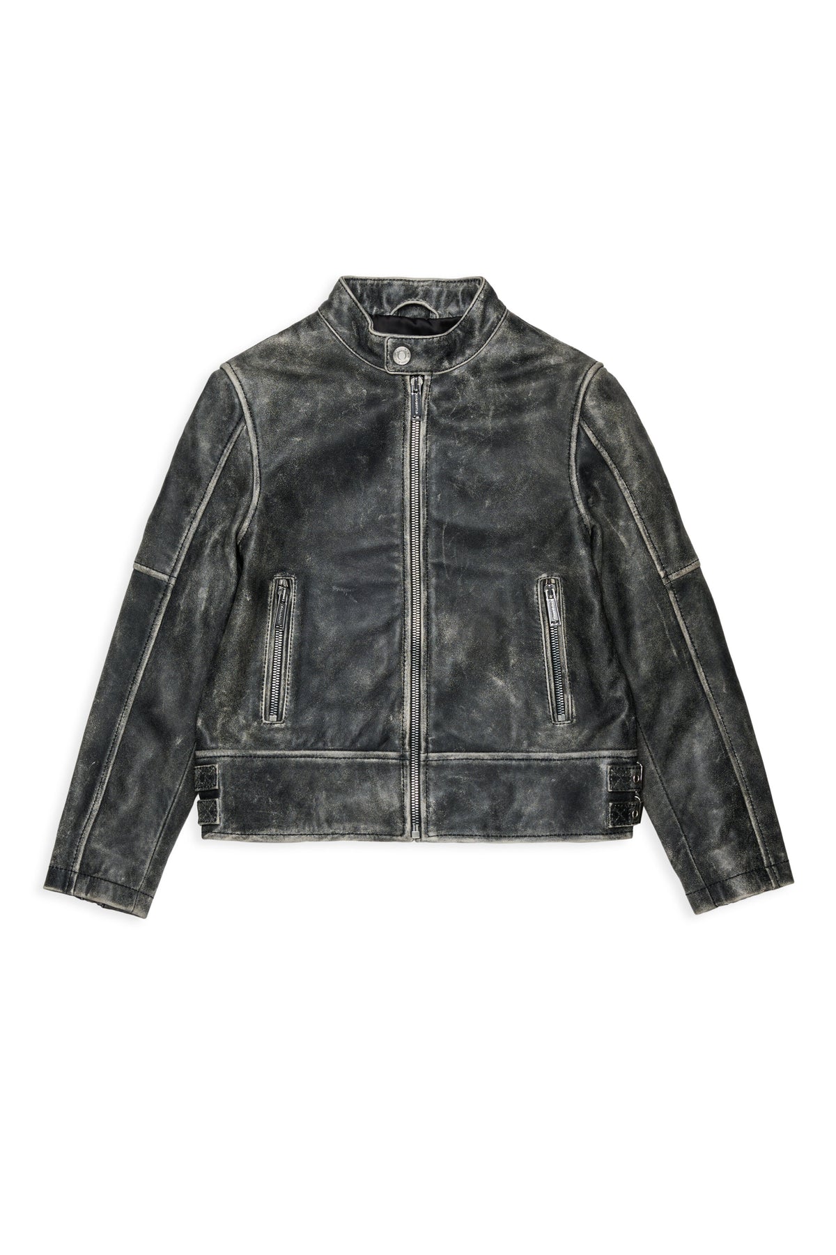Chaqueta biker de piel envejecida