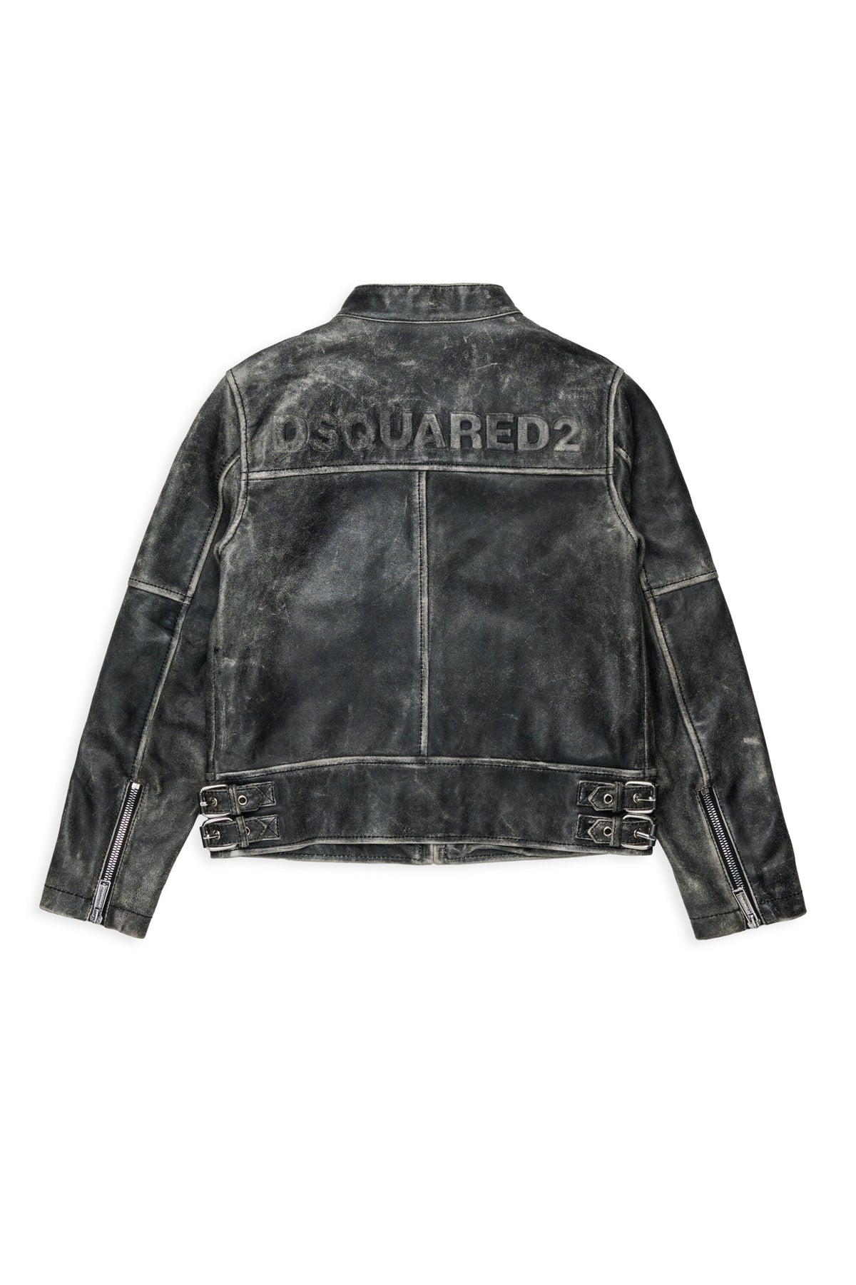 Chaqueta biker de piel envejecida