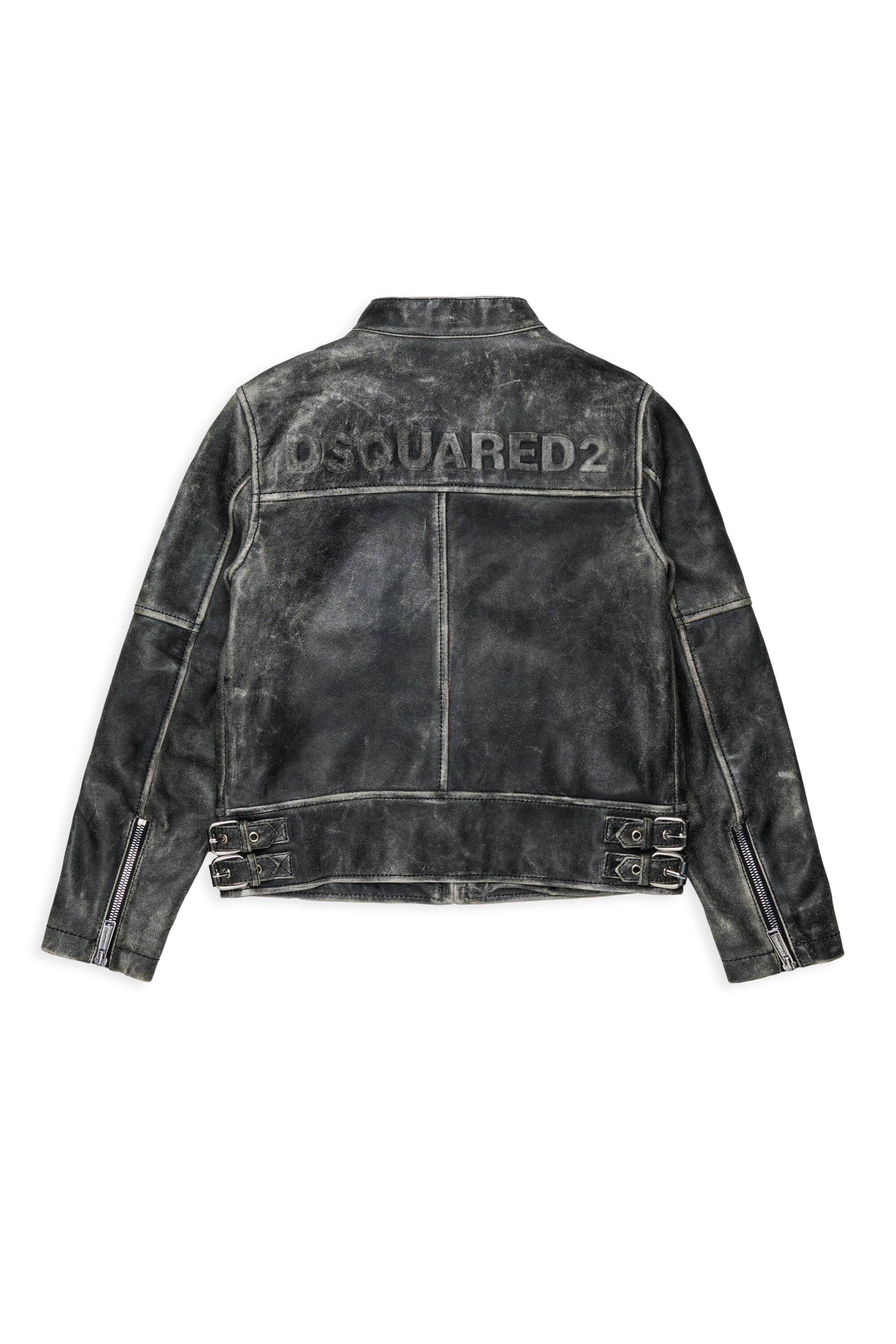 Chaqueta biker de piel envejecida