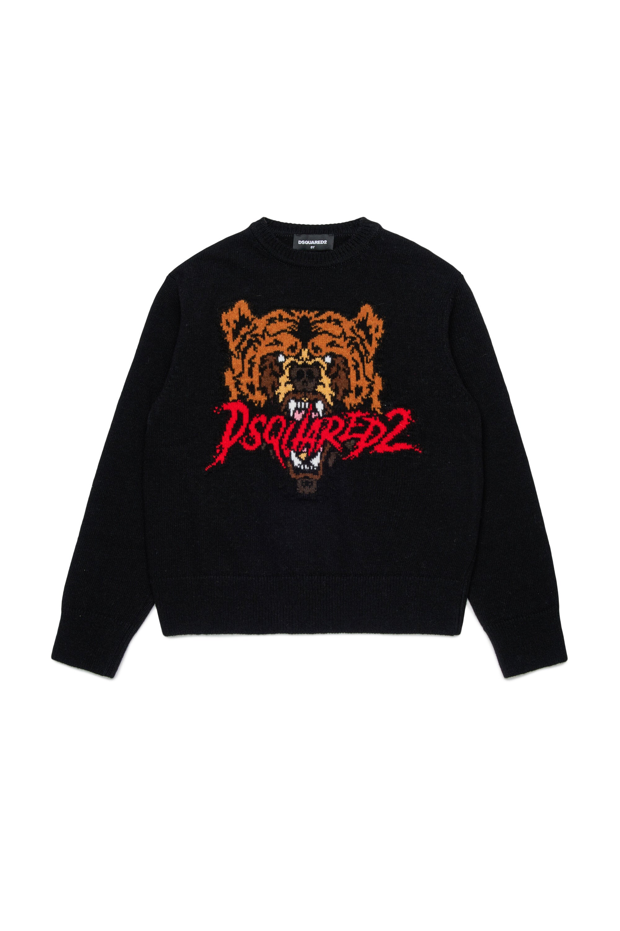 Wool blend pullover with Bear graphics