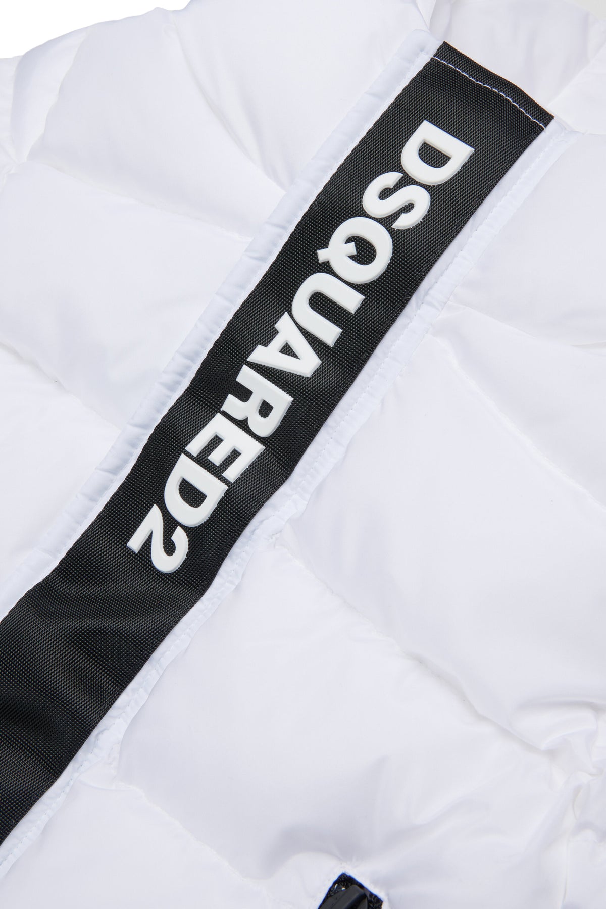 Chaqueta larga acolchada con logotipo