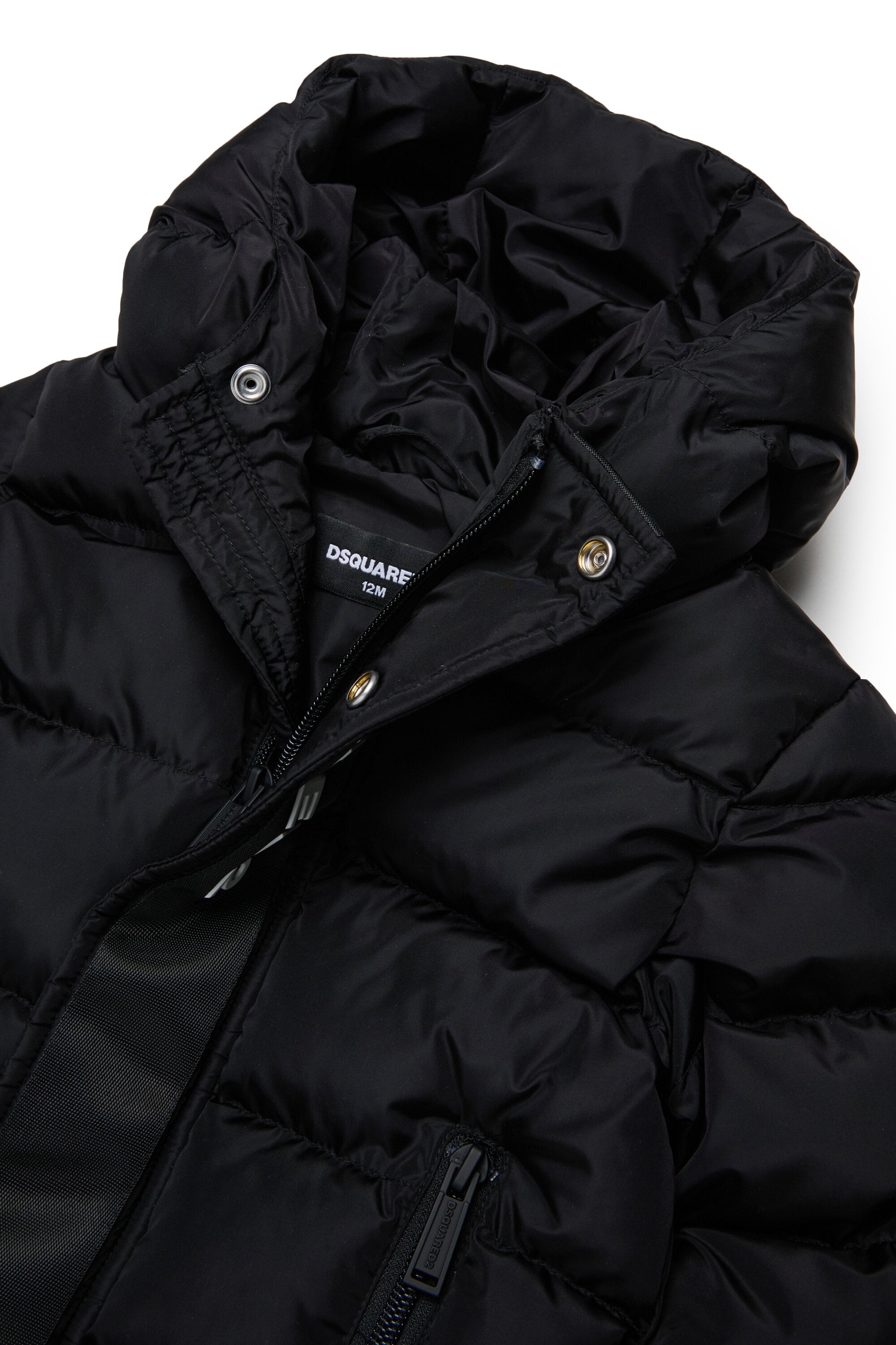 Chaqueta larga acolchada con logotipo