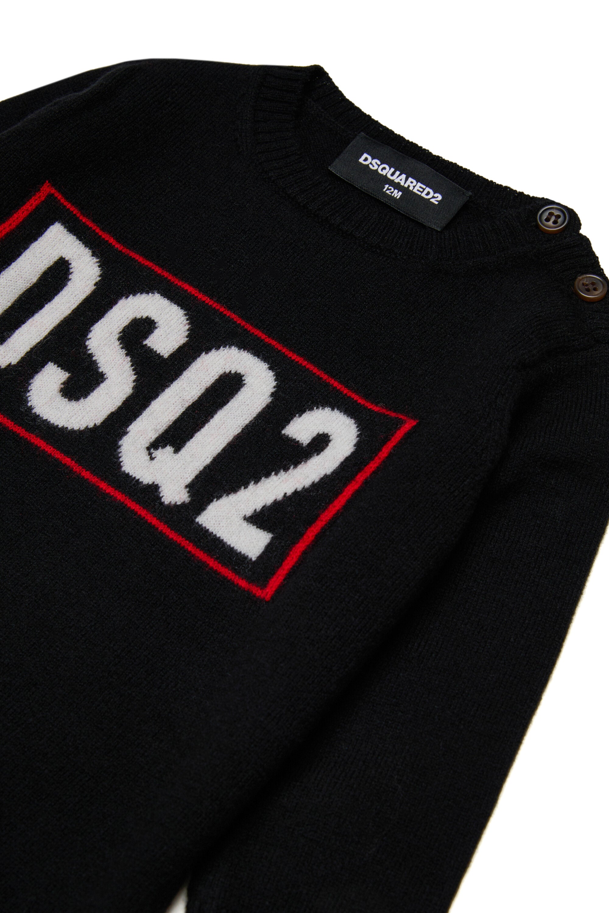 Vestido de lana merina con logotipo DSQ2