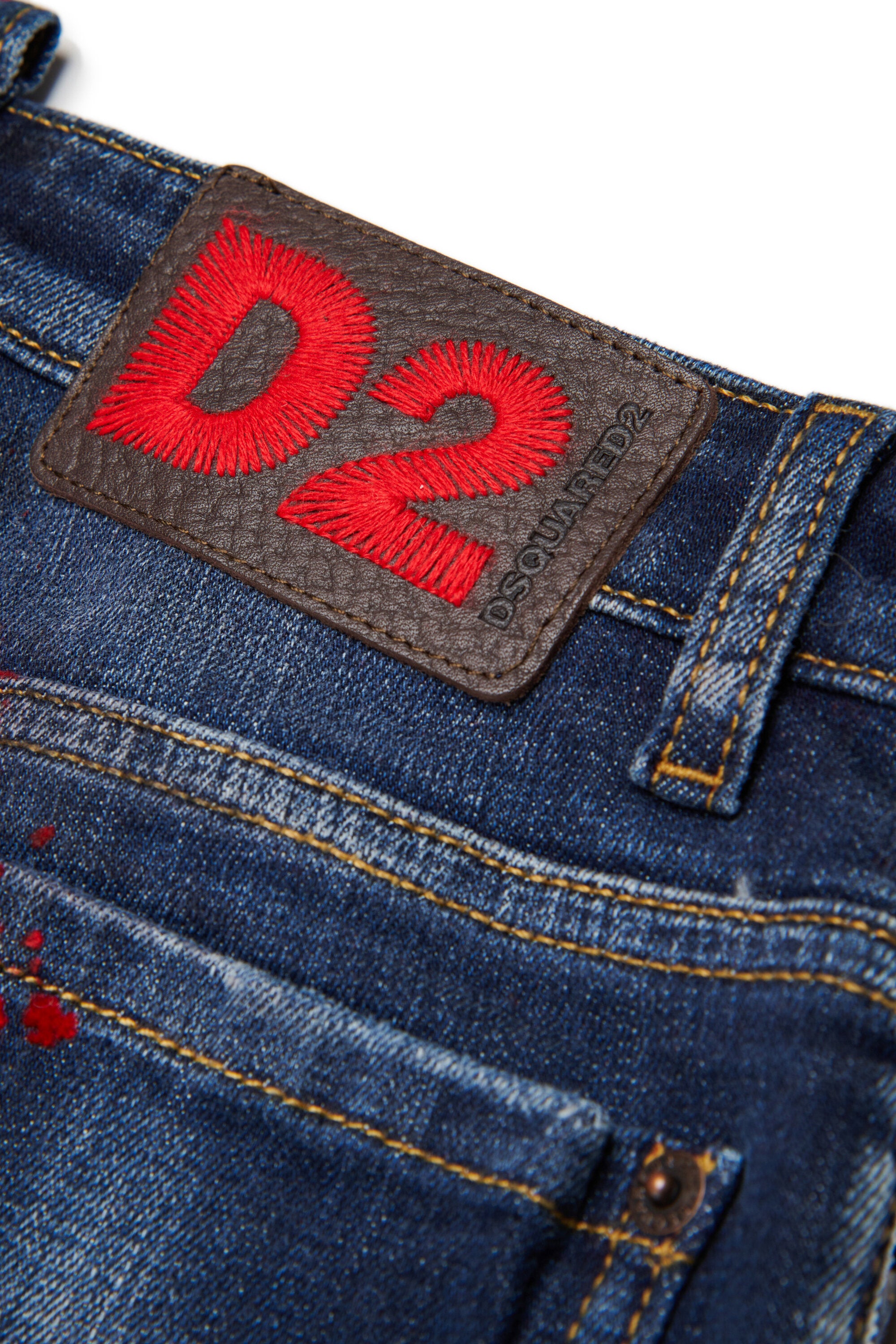 Vaqueros loose azul oscuro con estampado de cuadros - Bro Jean