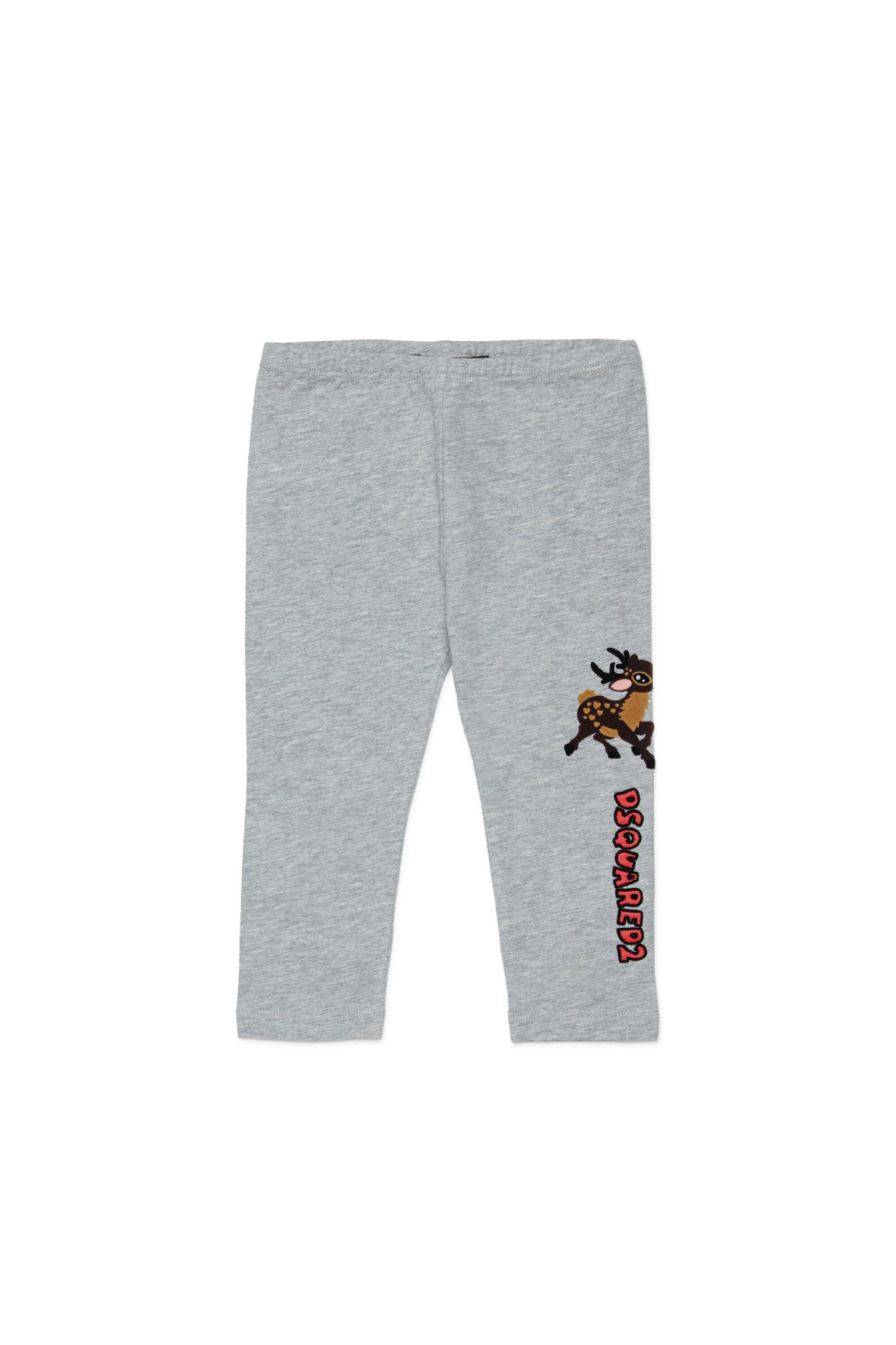 Leggings de jersey jaspeado con estampado Fawn