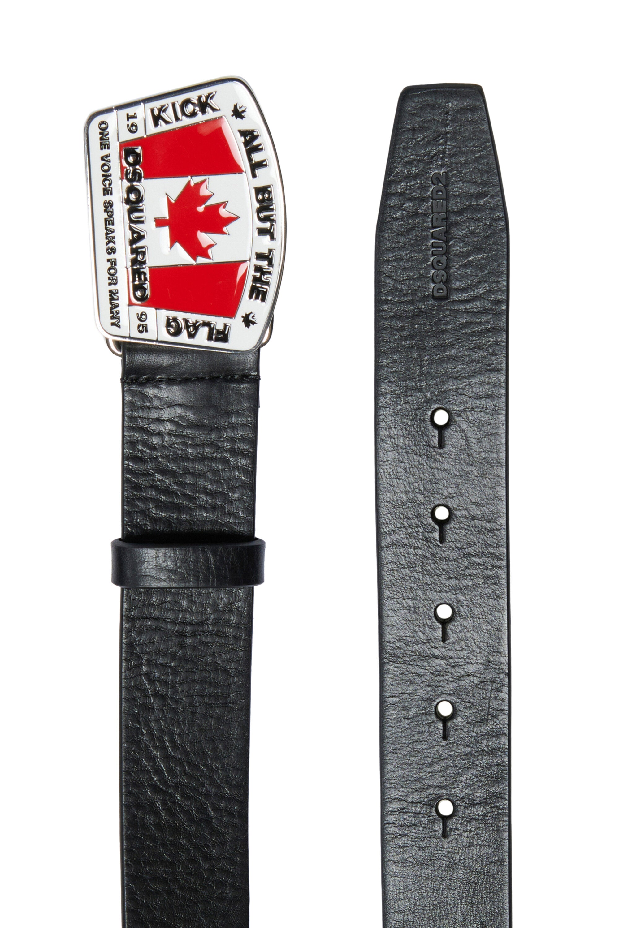Leather belt with Canada buckle