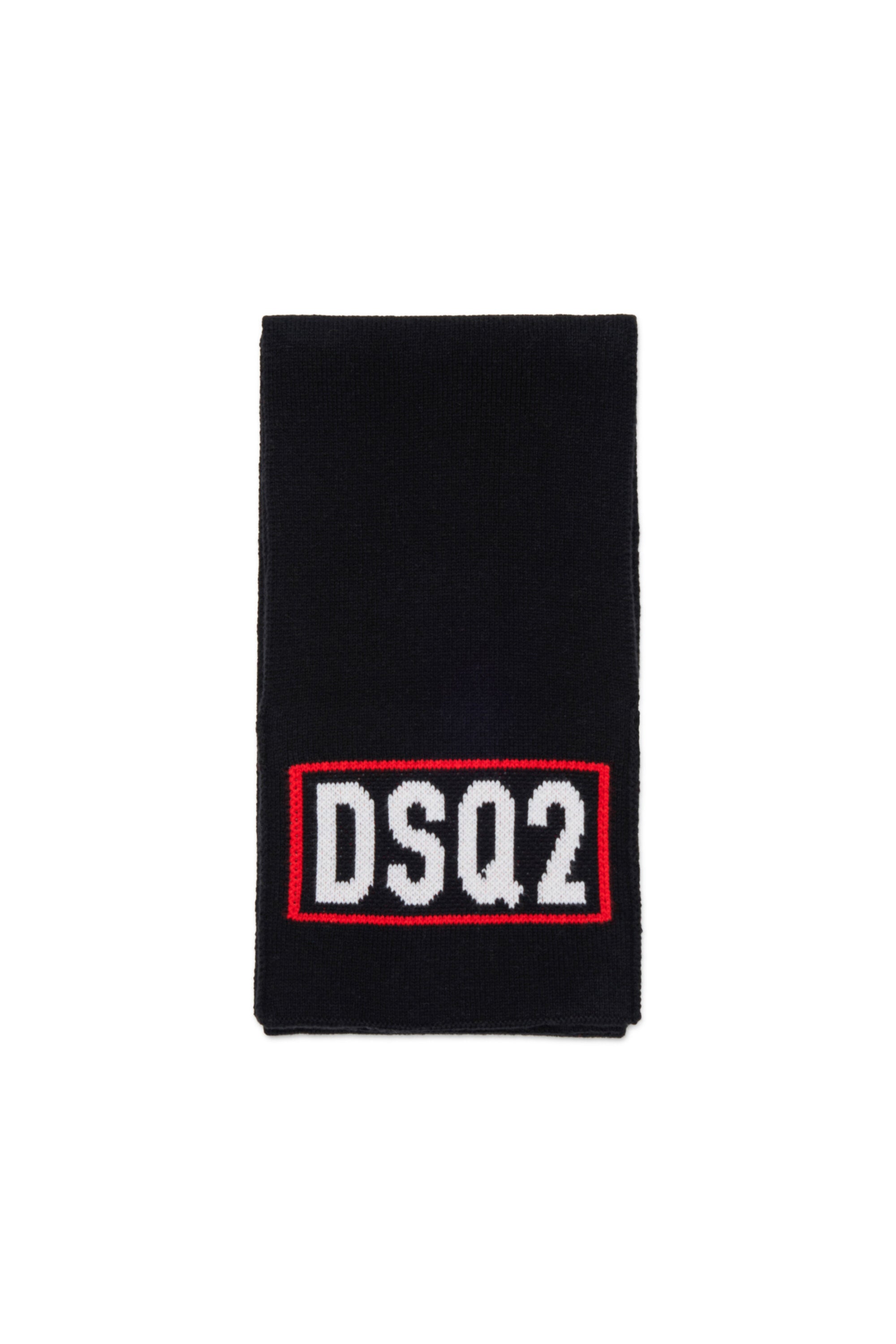 Wool-blend scarf with DSQ2 logo