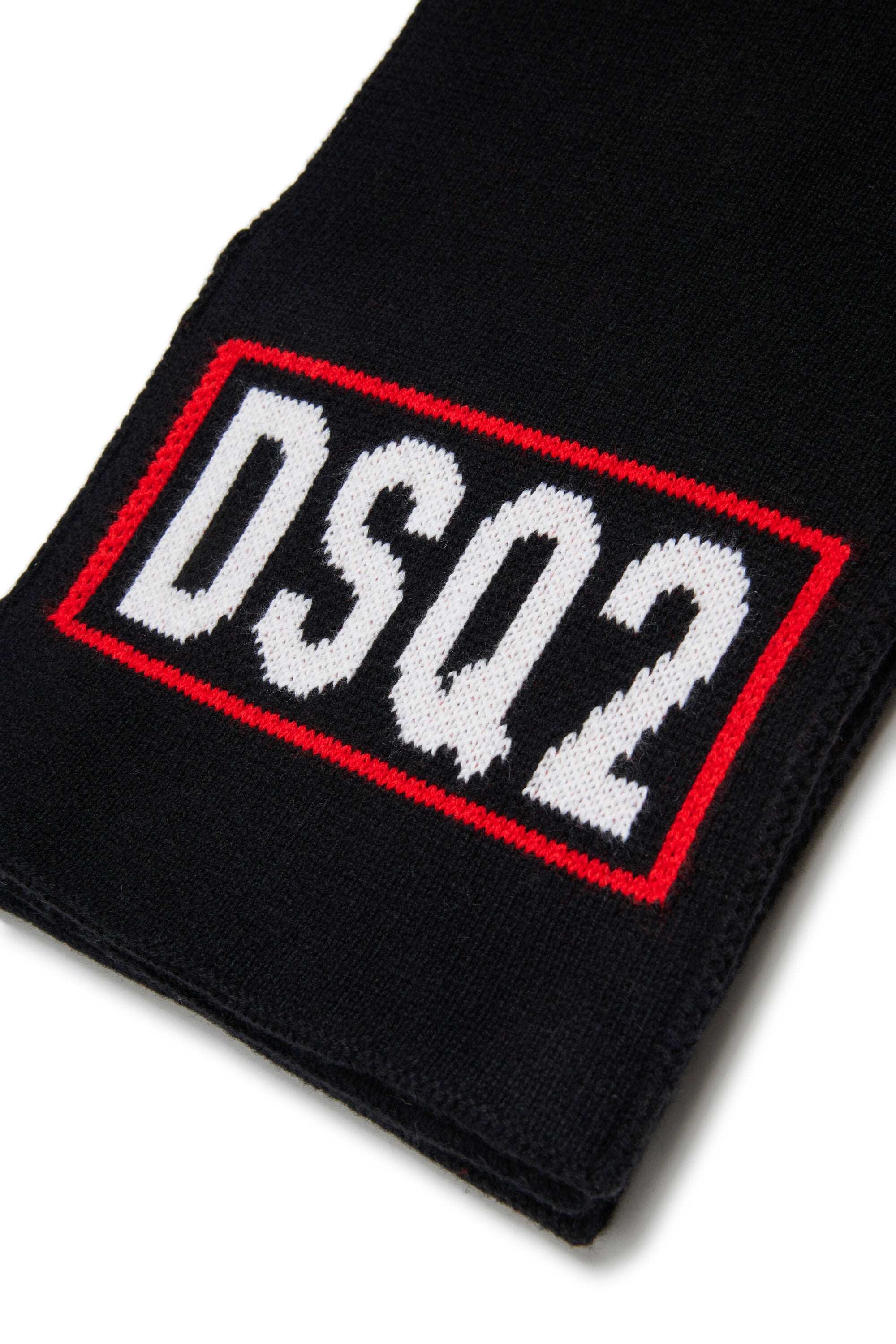 Bufanda en mezcla de lana con logotipo DSQ2