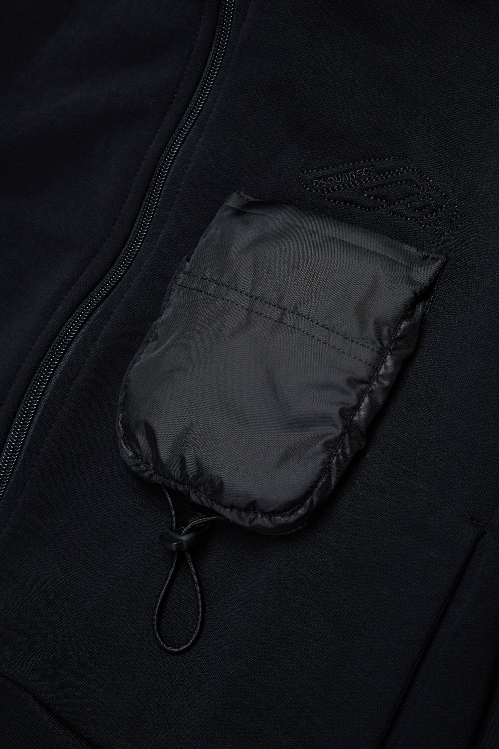 Hooded sweatshirt with nylon details