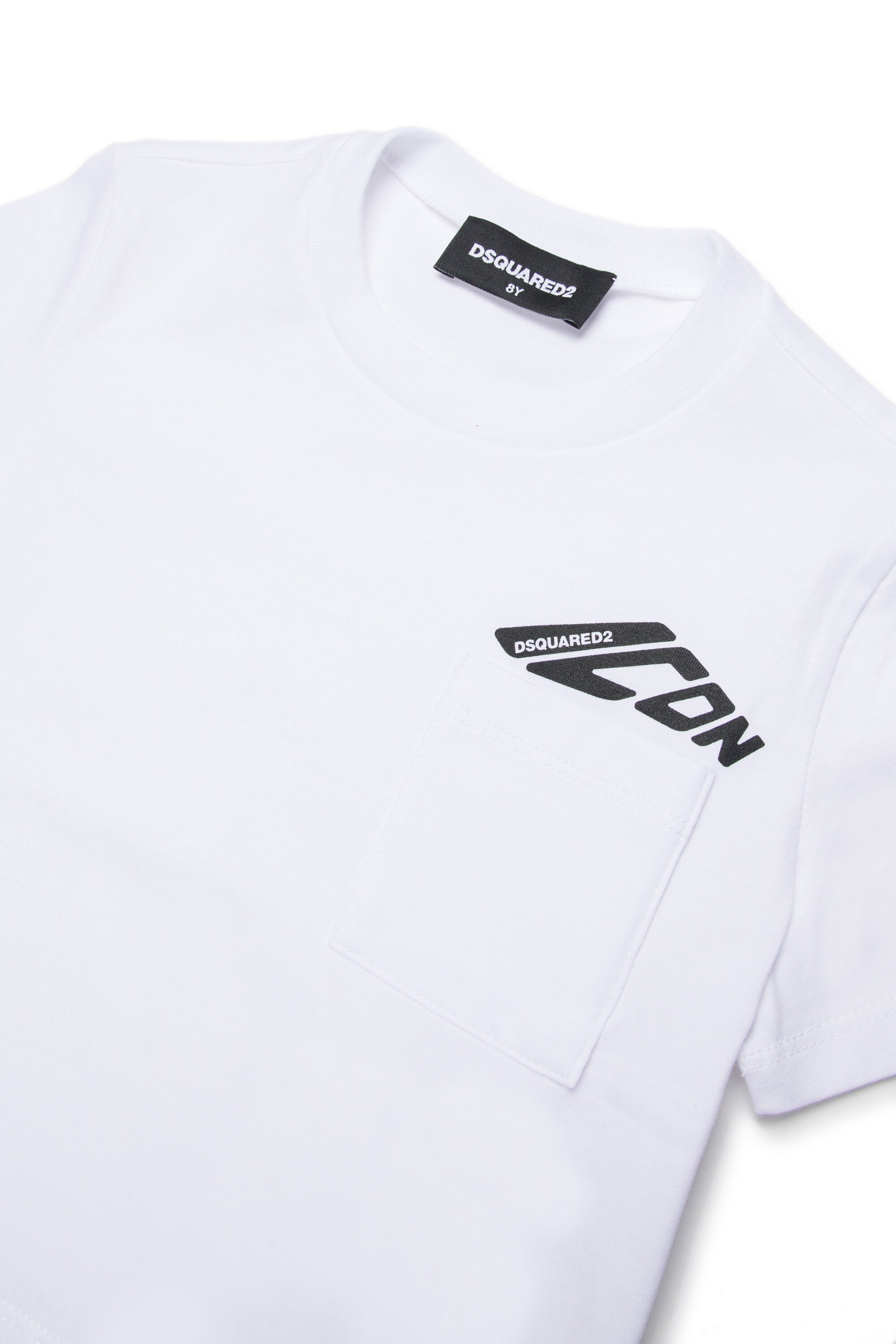 Camiseta corta de jersey con bolsillo en el pecho