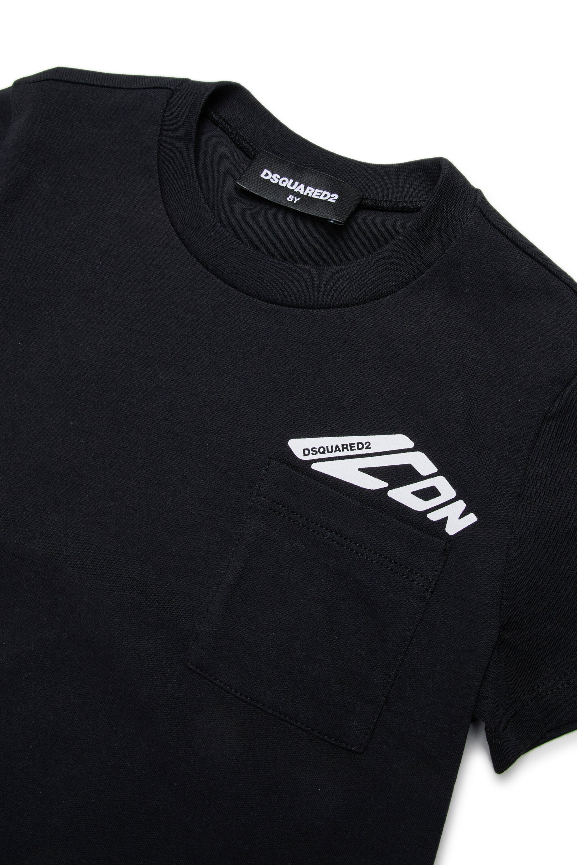 Camiseta corta de jersey con bolsillo en el pecho