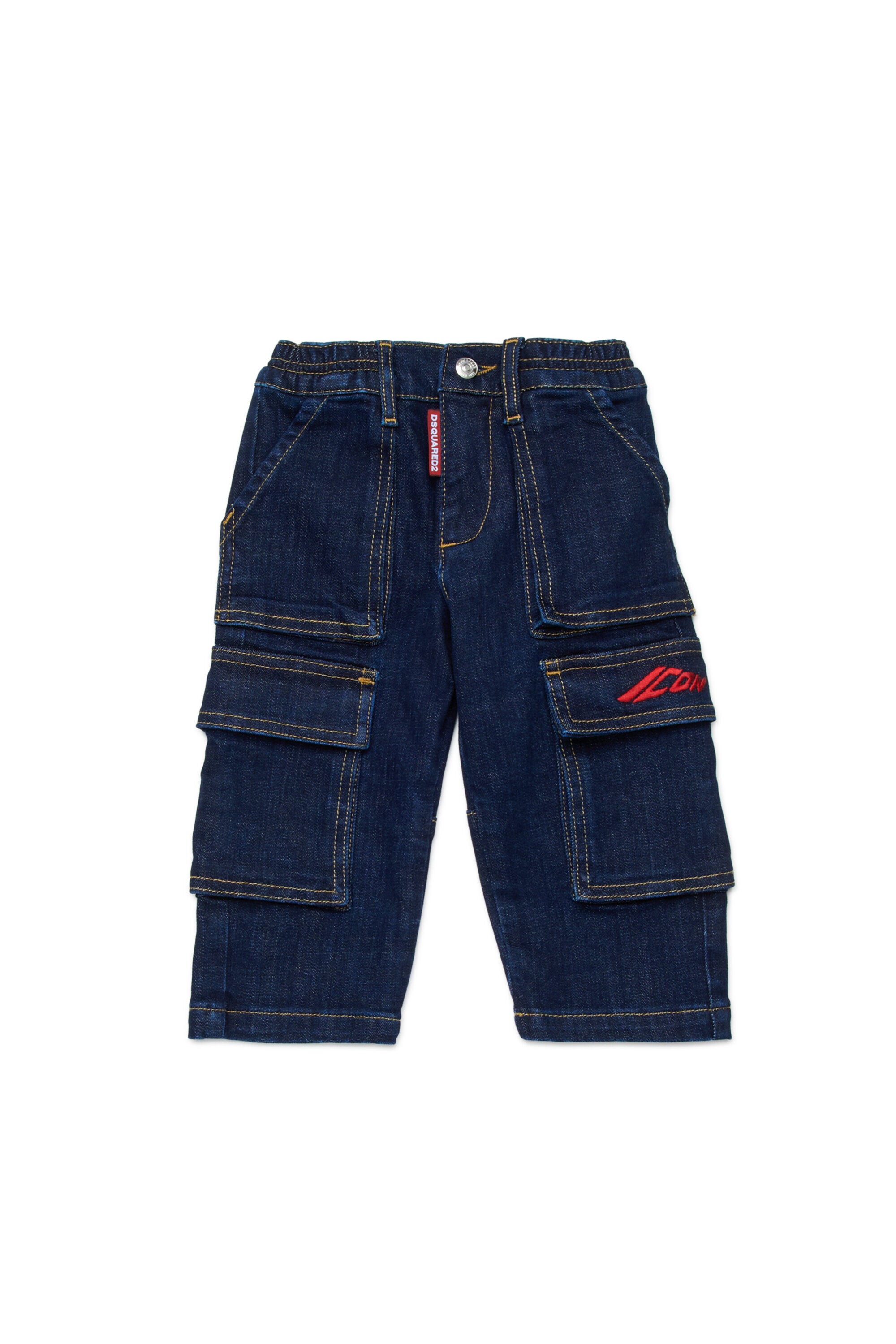 Vaqueros cargo regular en denim azul oscuro