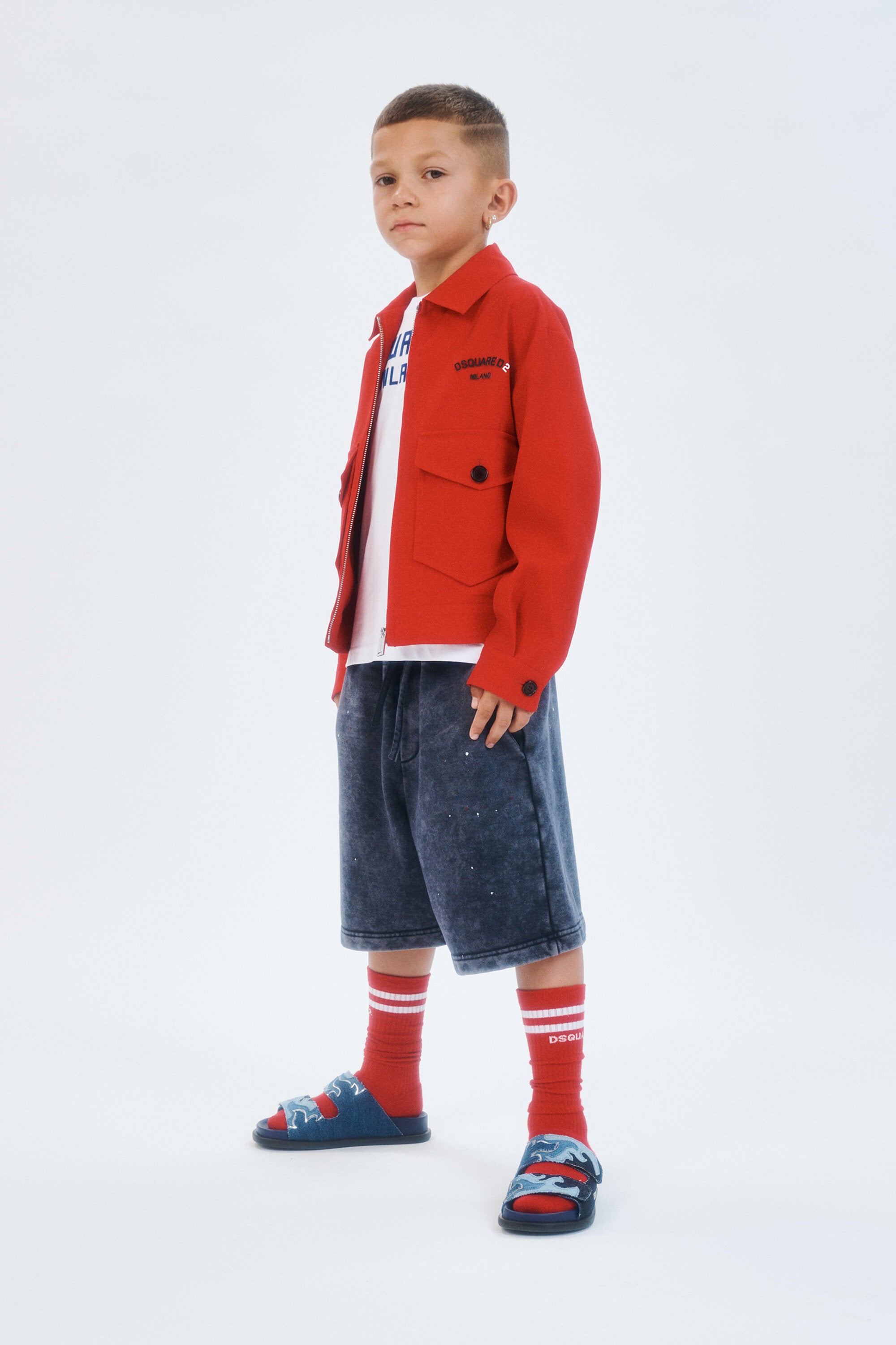 Fleece shorts with logo