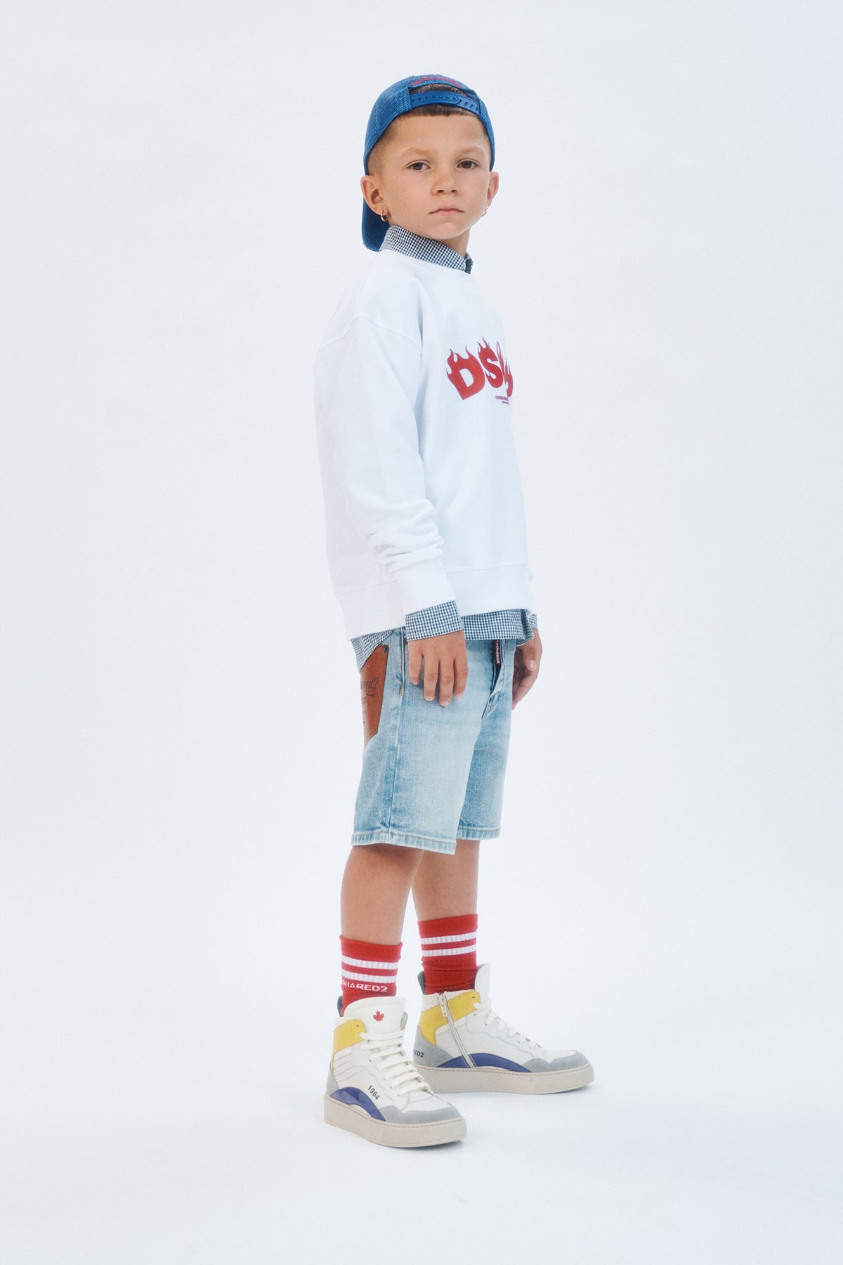 Shorts vaqueros de cinco bolsillos en denim claro
