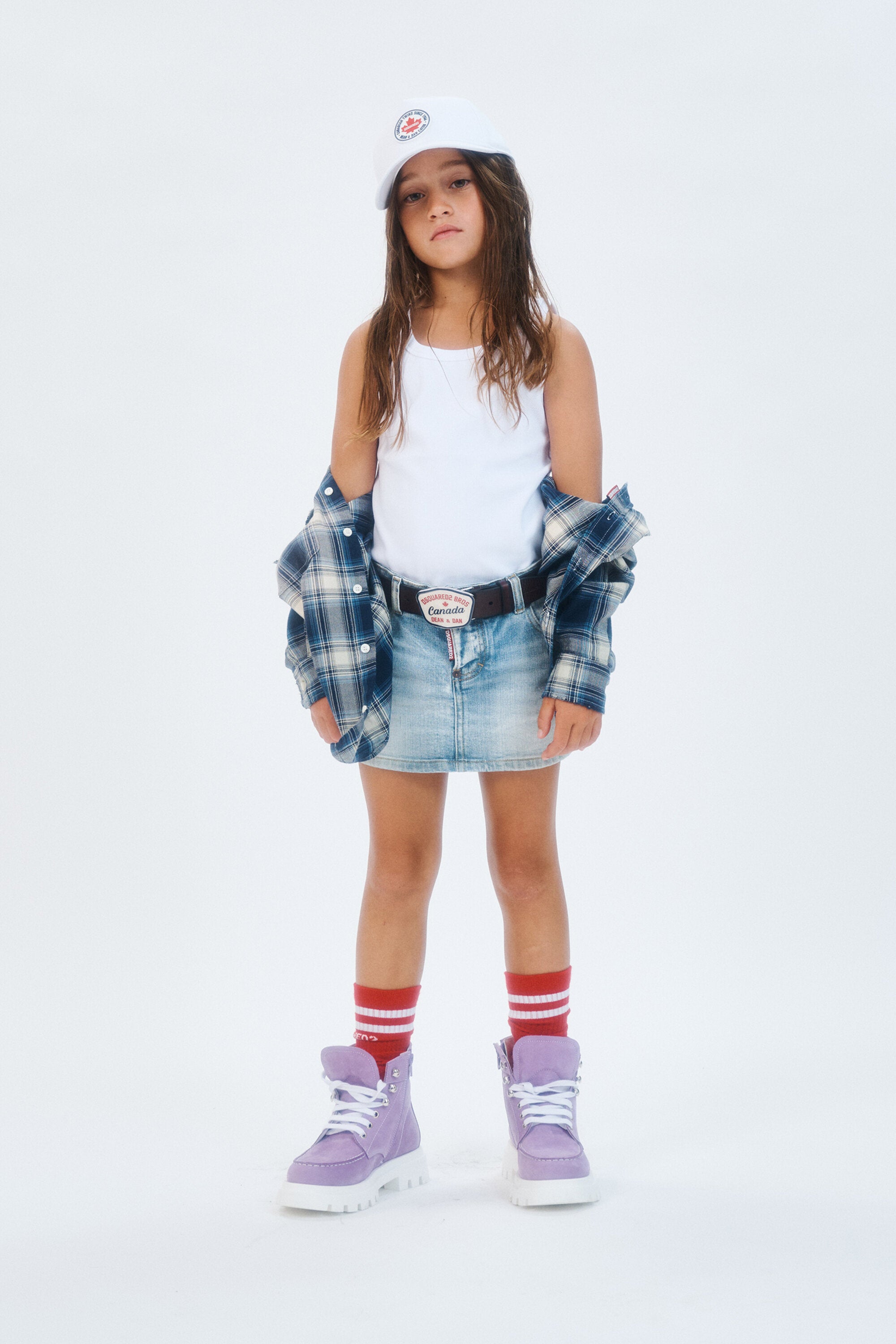 Minifalda vaquera con logo