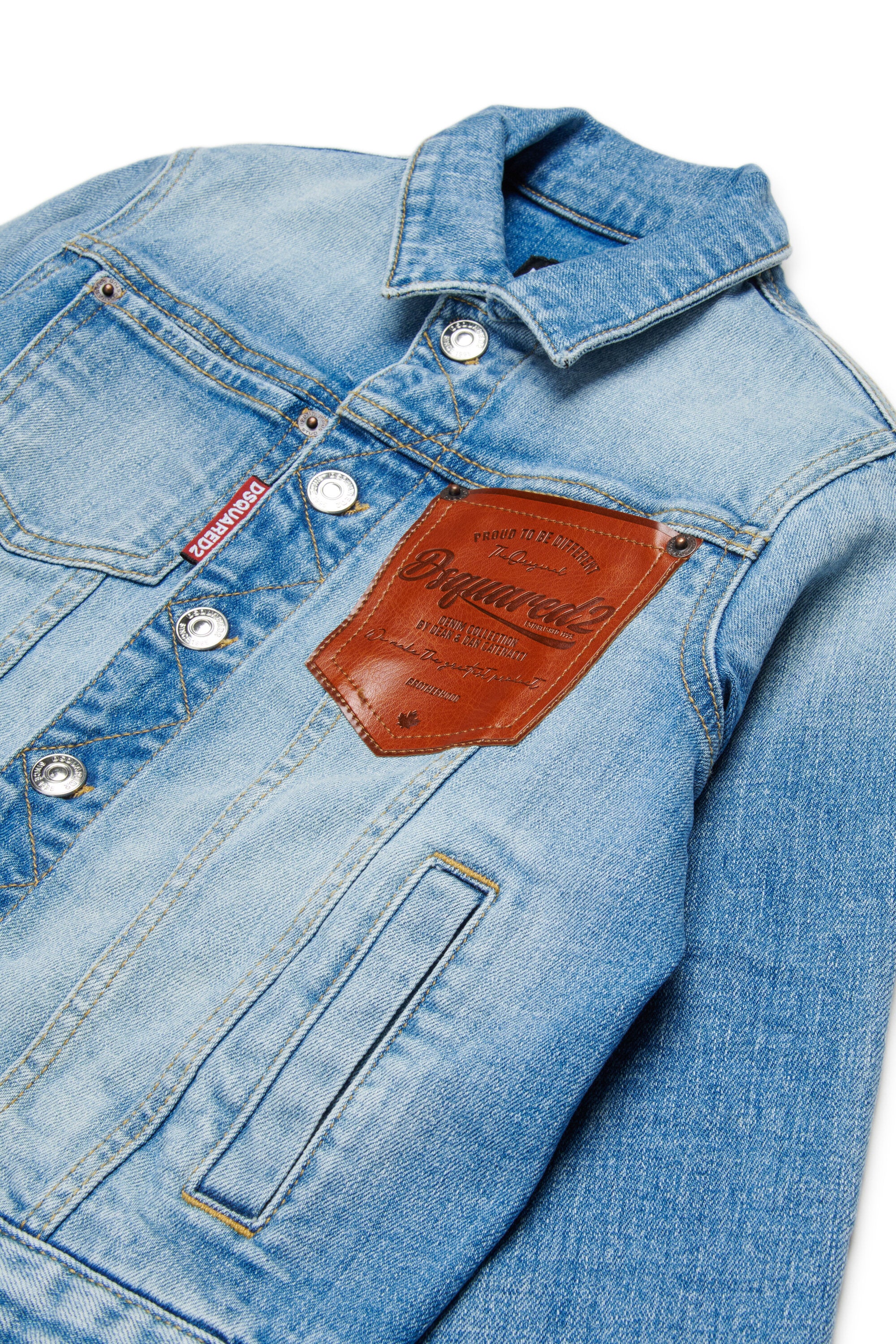 Denim jacket with printed logo