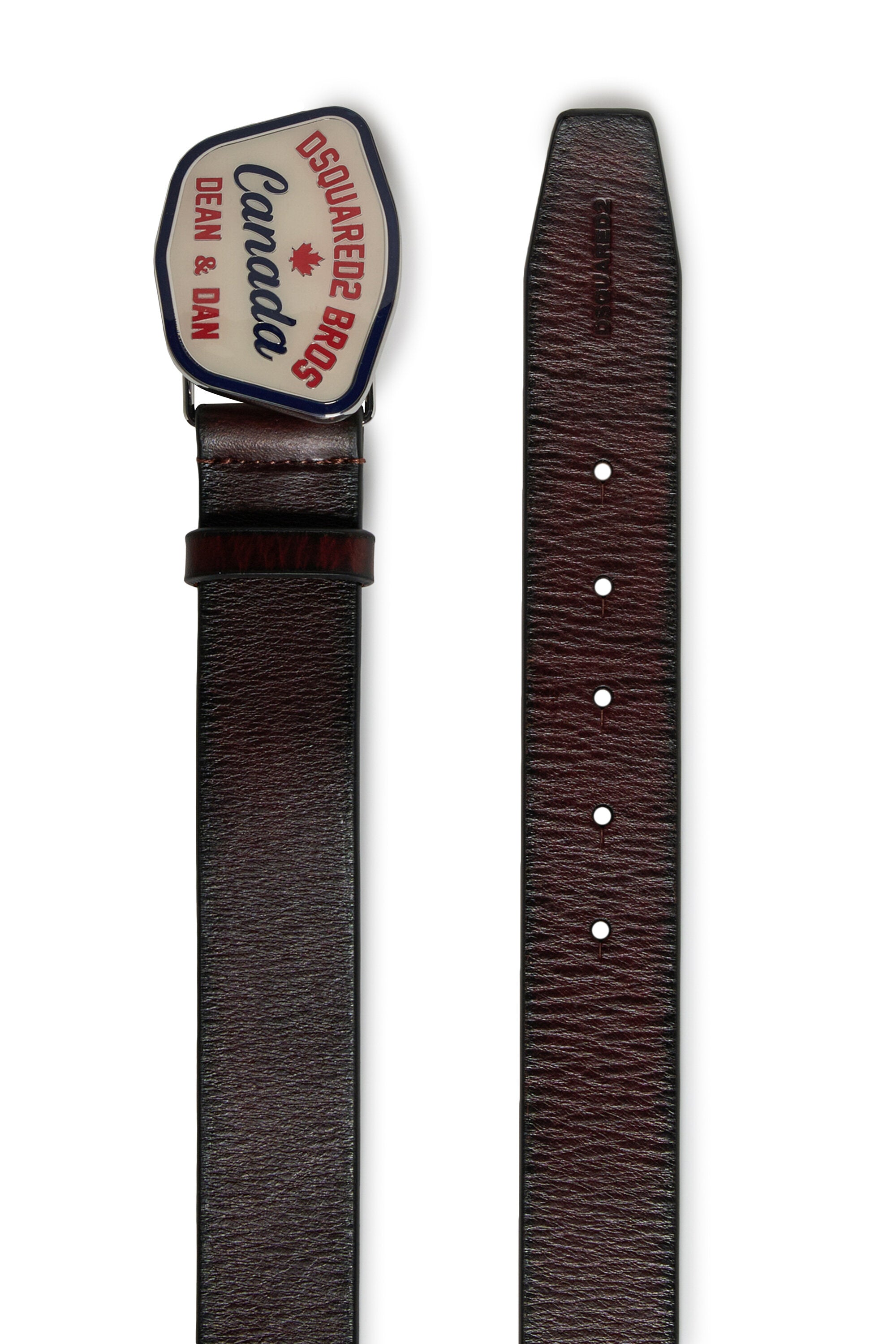 Belt with logo buckle