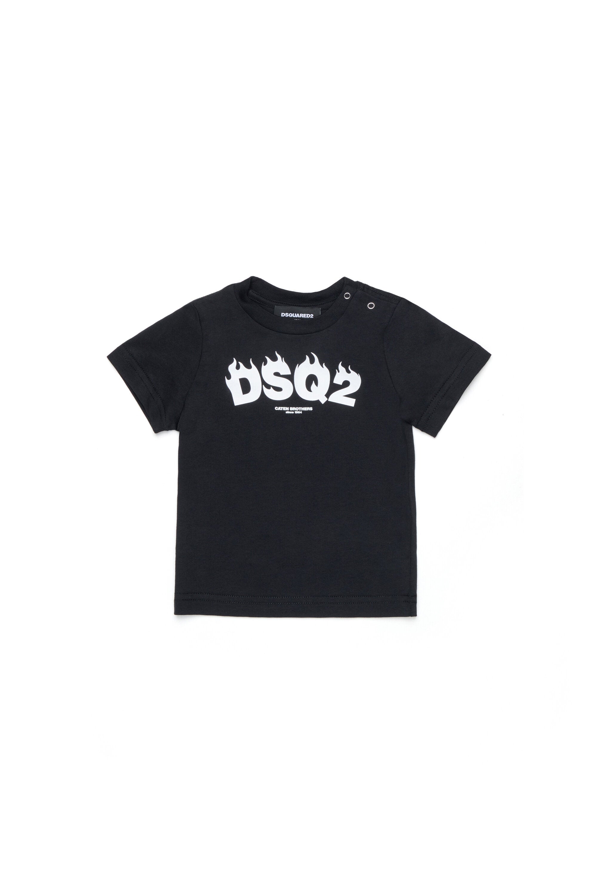 Camiseta de cuello redondo con logo DSQ2