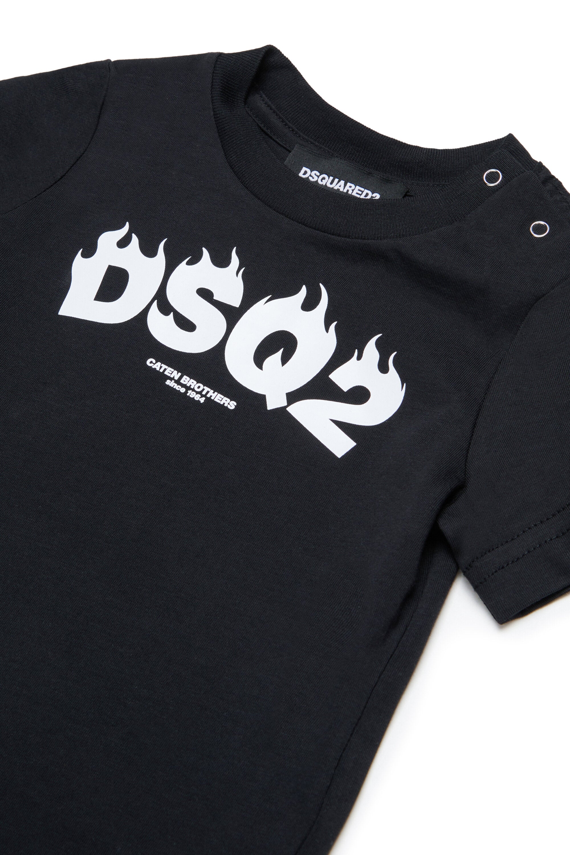 Camiseta de cuello redondo con logo DSQ2