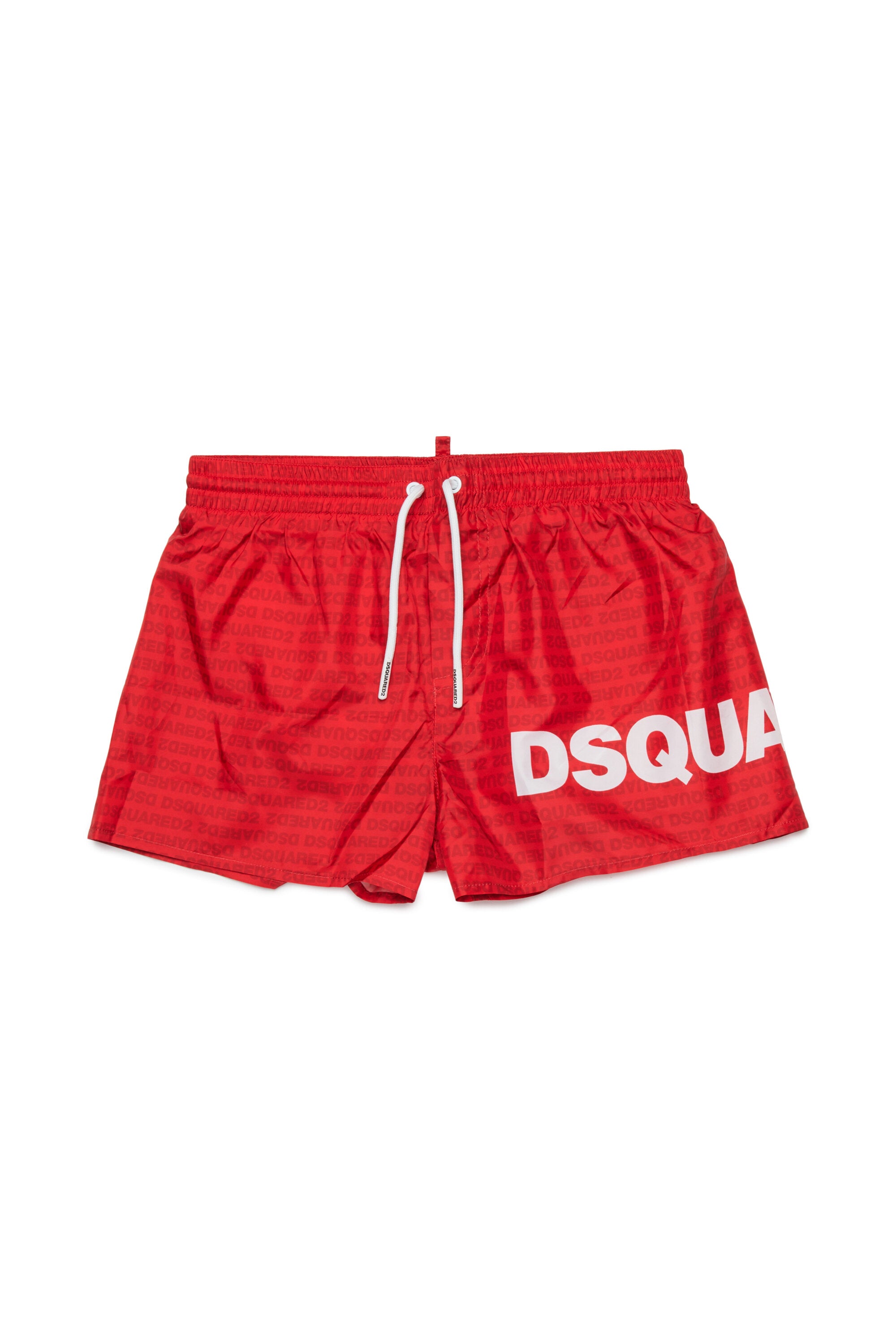 Boxer swim trunks with logo