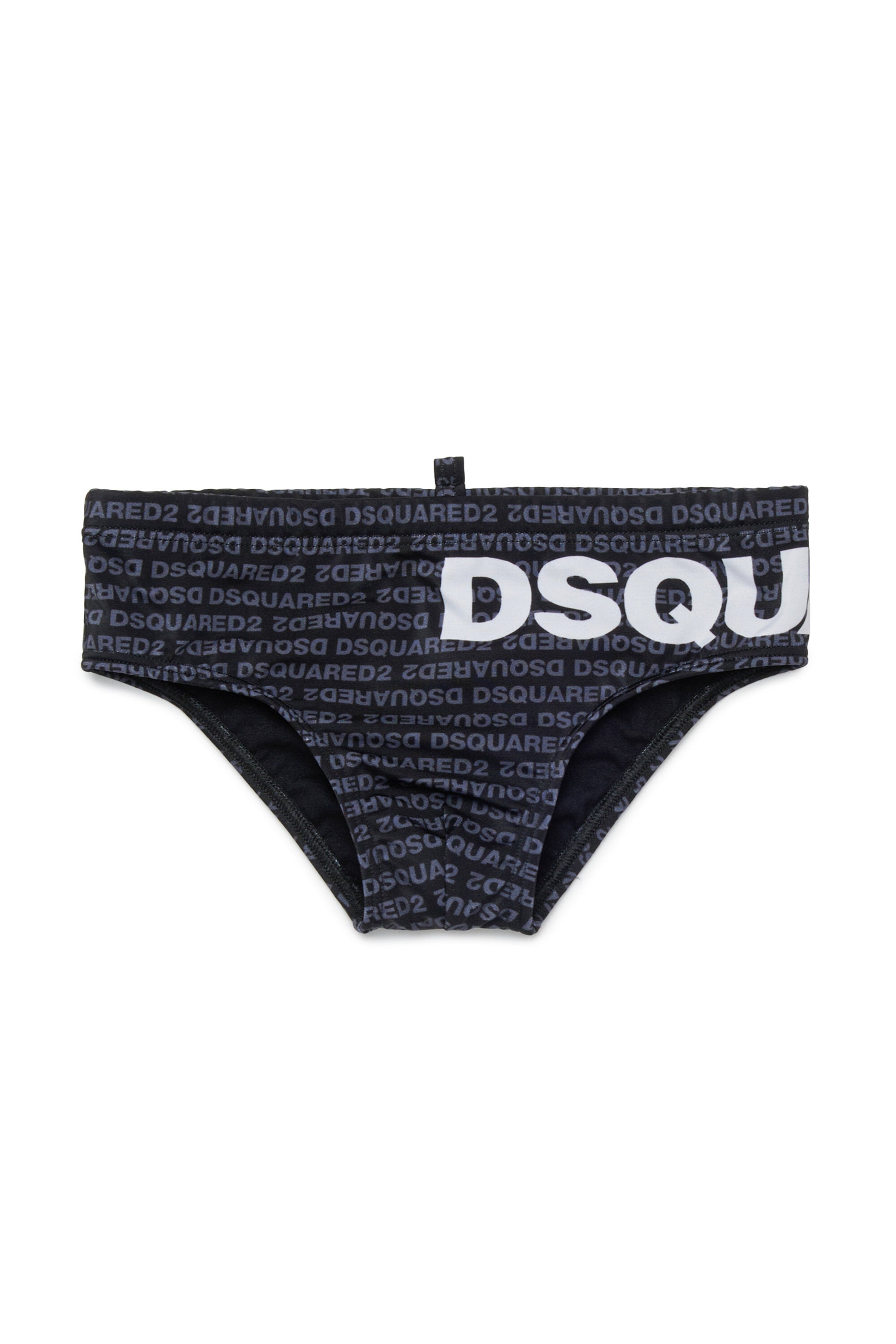 Bañador slip con logo por todas partes