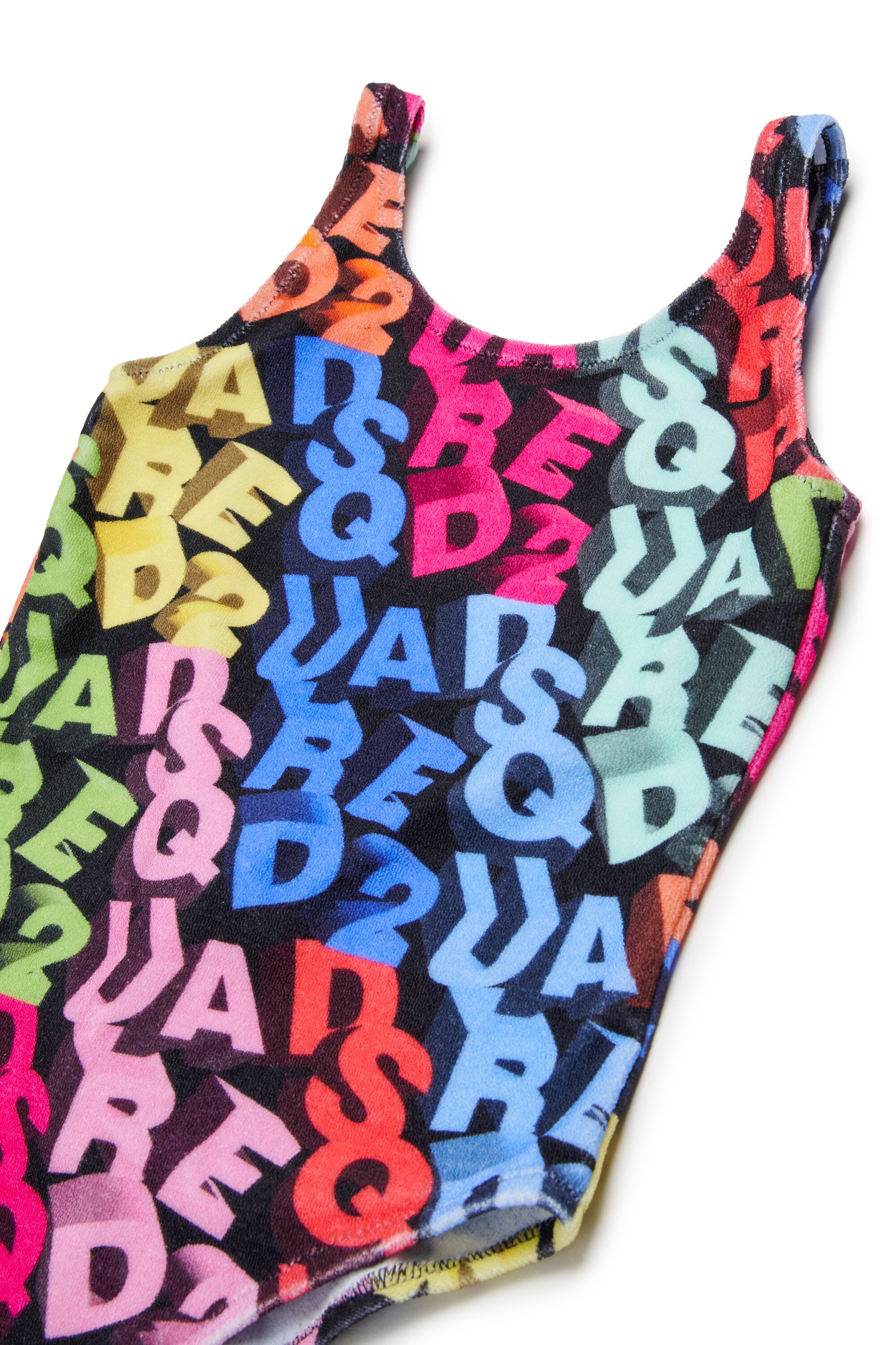 One-piece swimsuit with all-over 3D logo