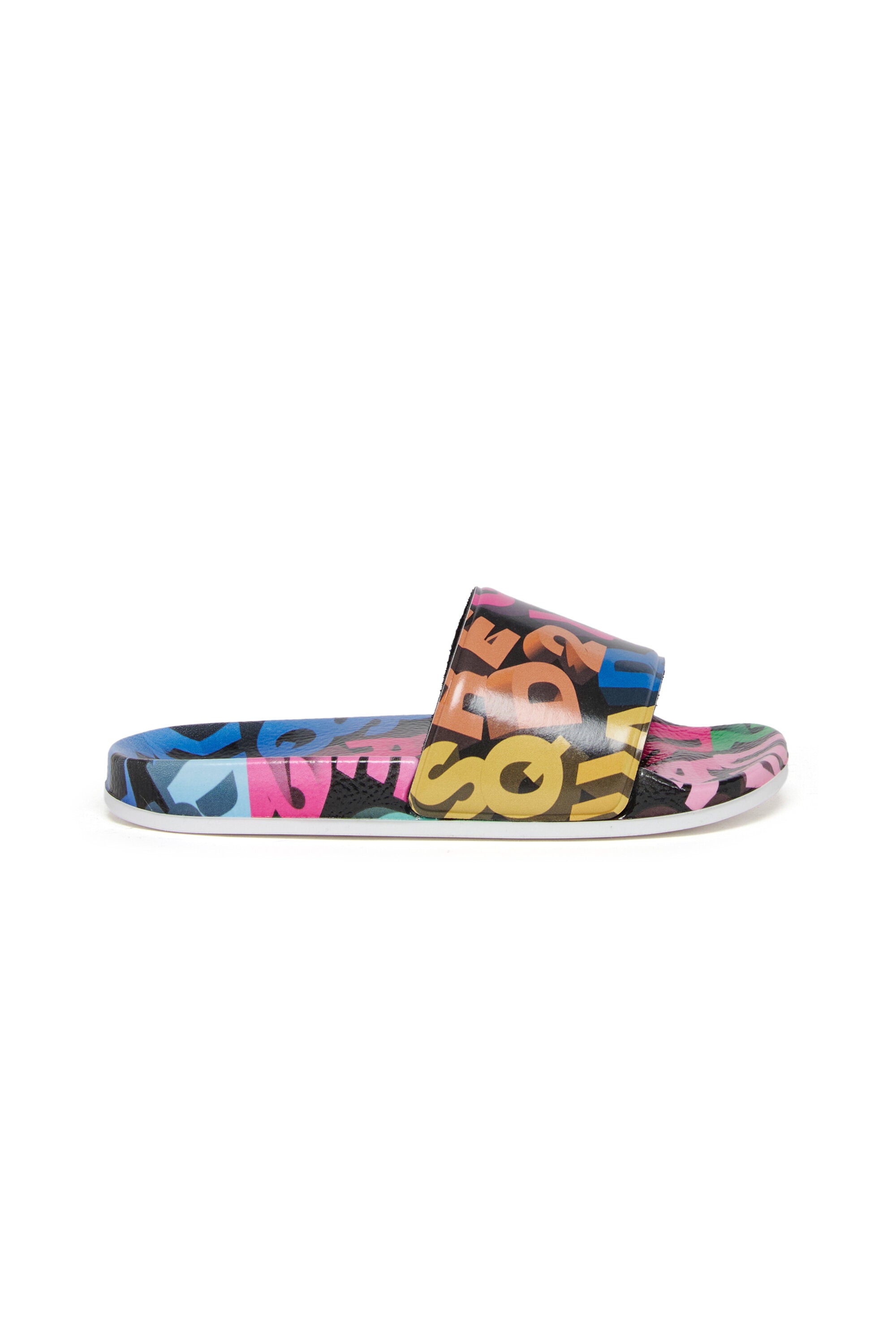 Chanclas tipo slide con logo multicolor