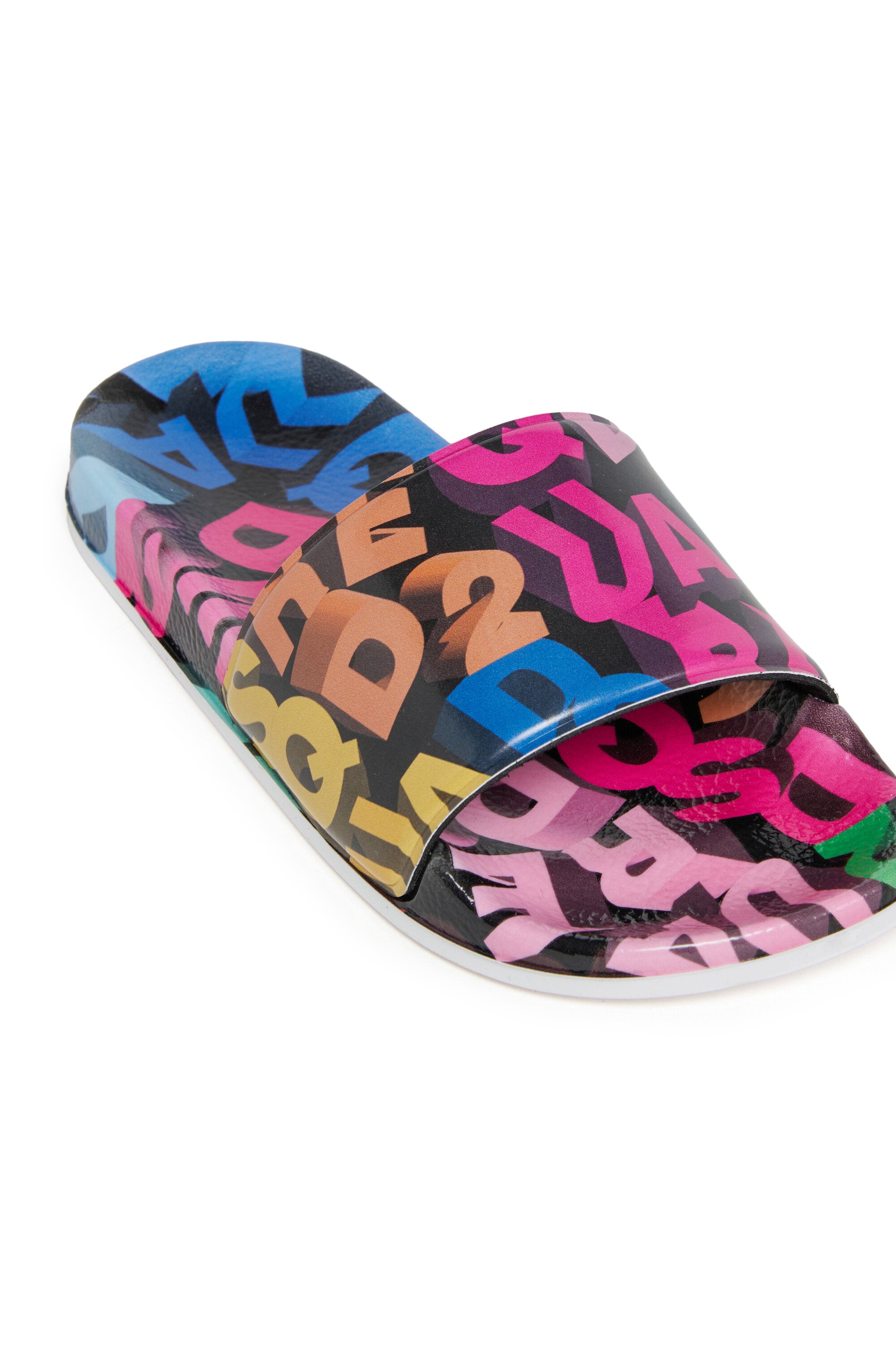 Chanclas tipo slide con logo multicolor