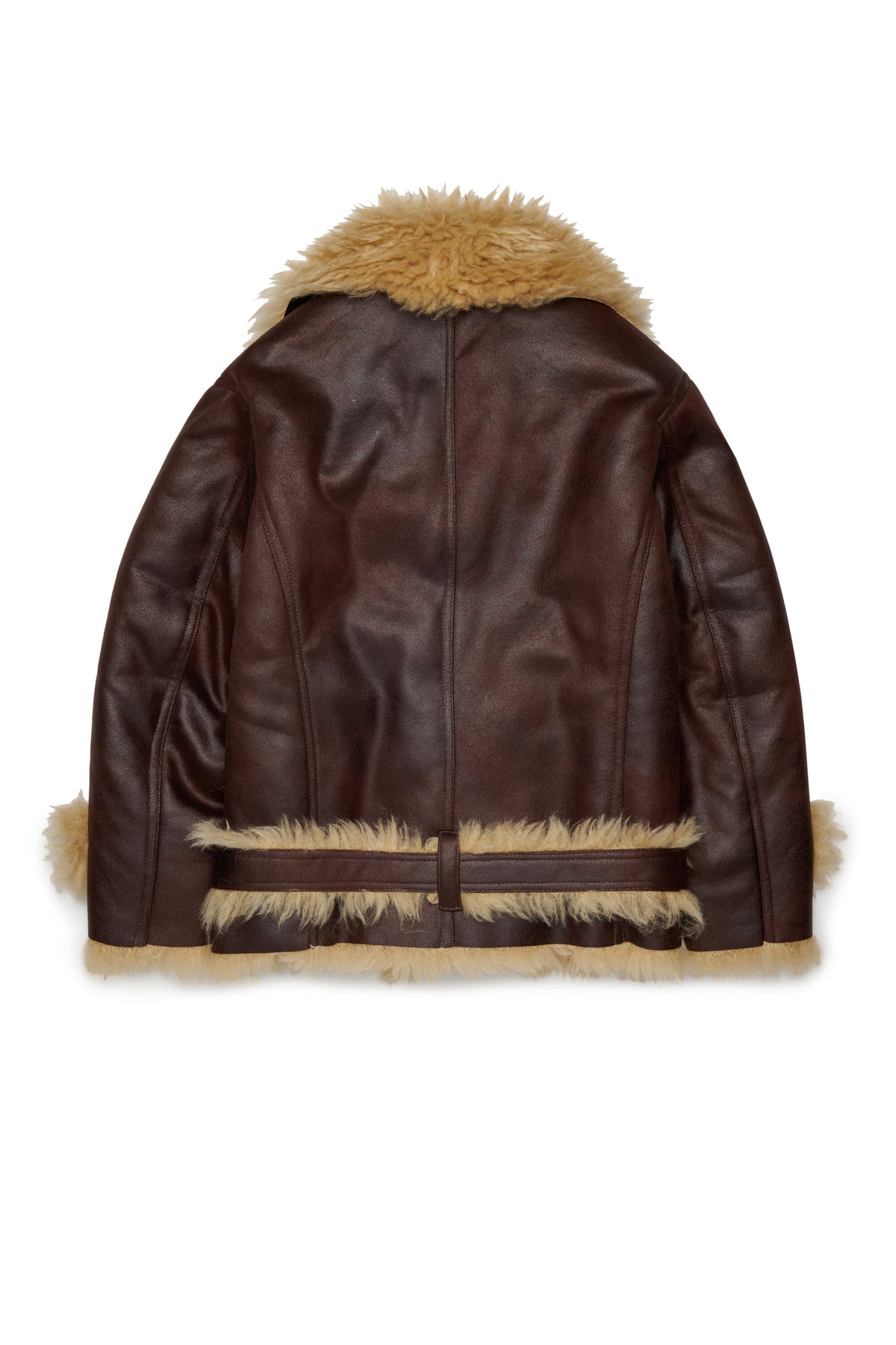 Cazadora biker con detalles efecto pelo