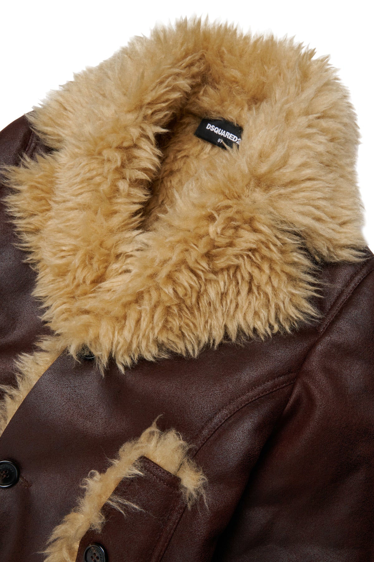Cazadora biker con detalles efecto pelo