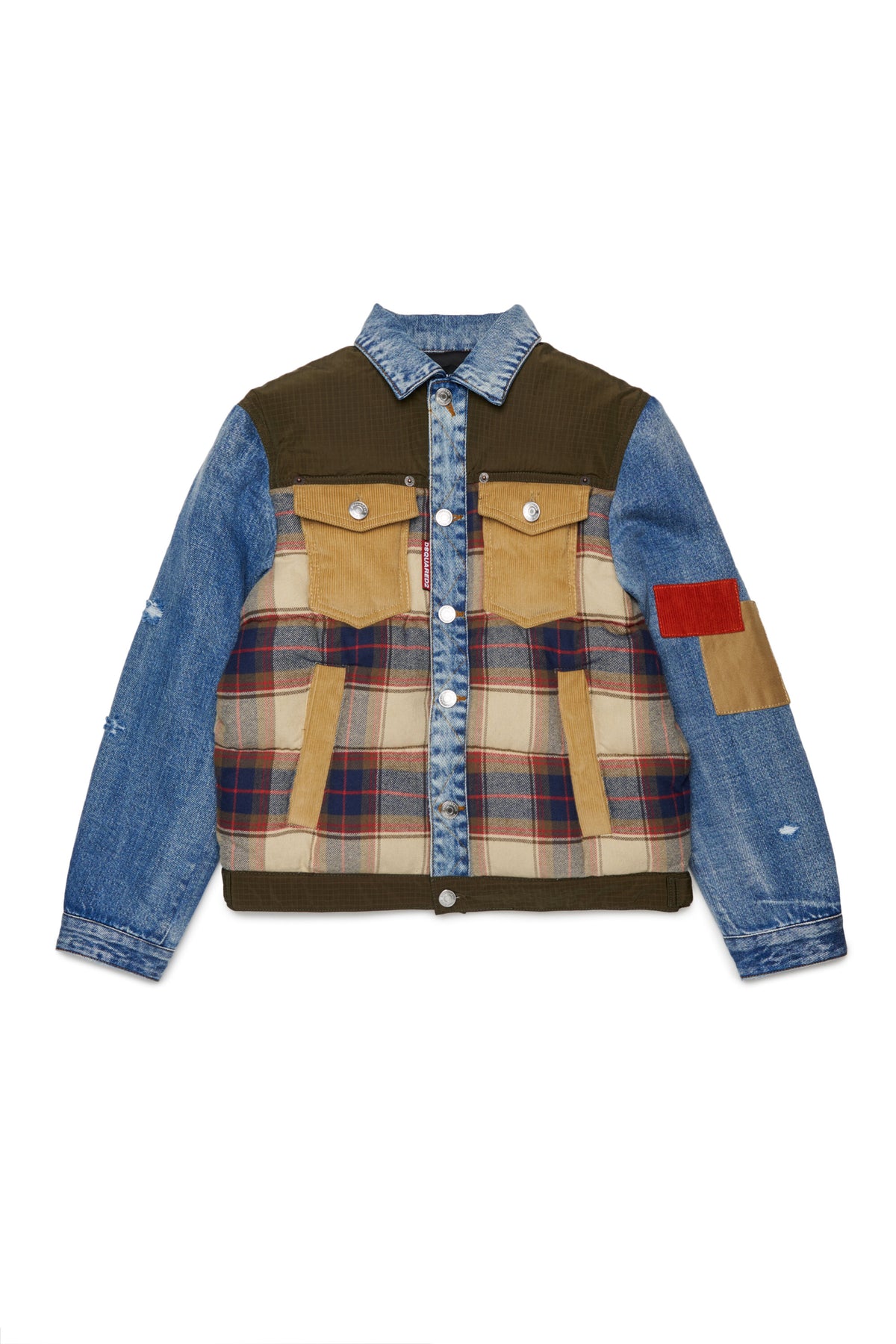Chaqueta workwear patchwork con logo