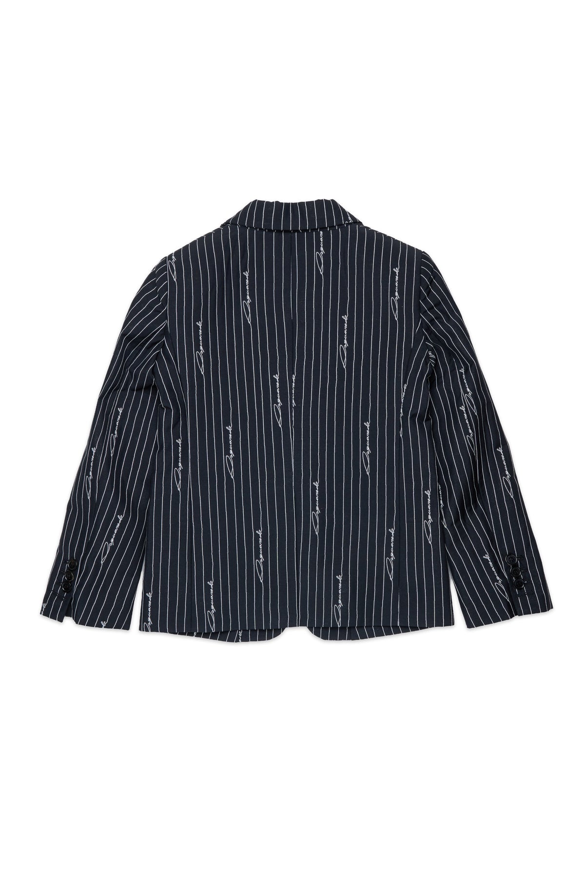 Pinstripe blazer with allover logo