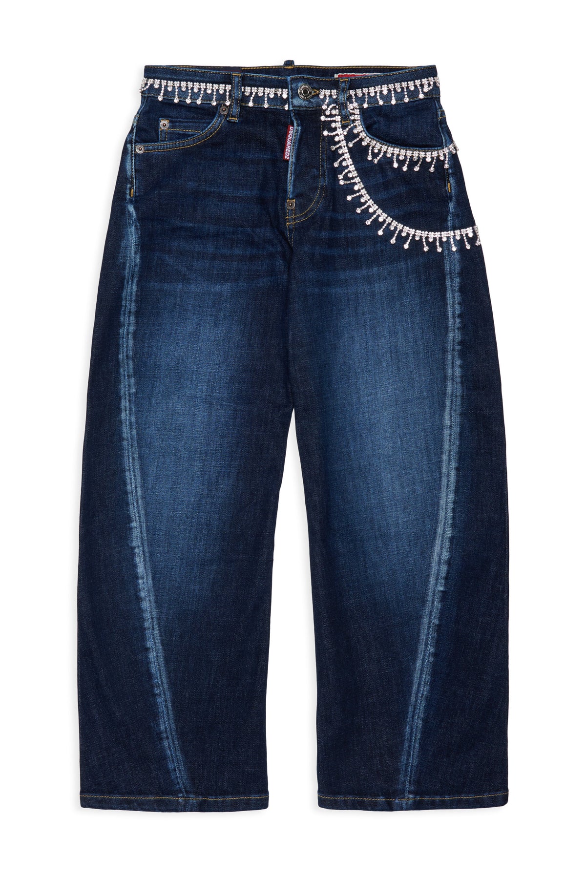 Jeans corte relajado con apliques joya - Loose Twist